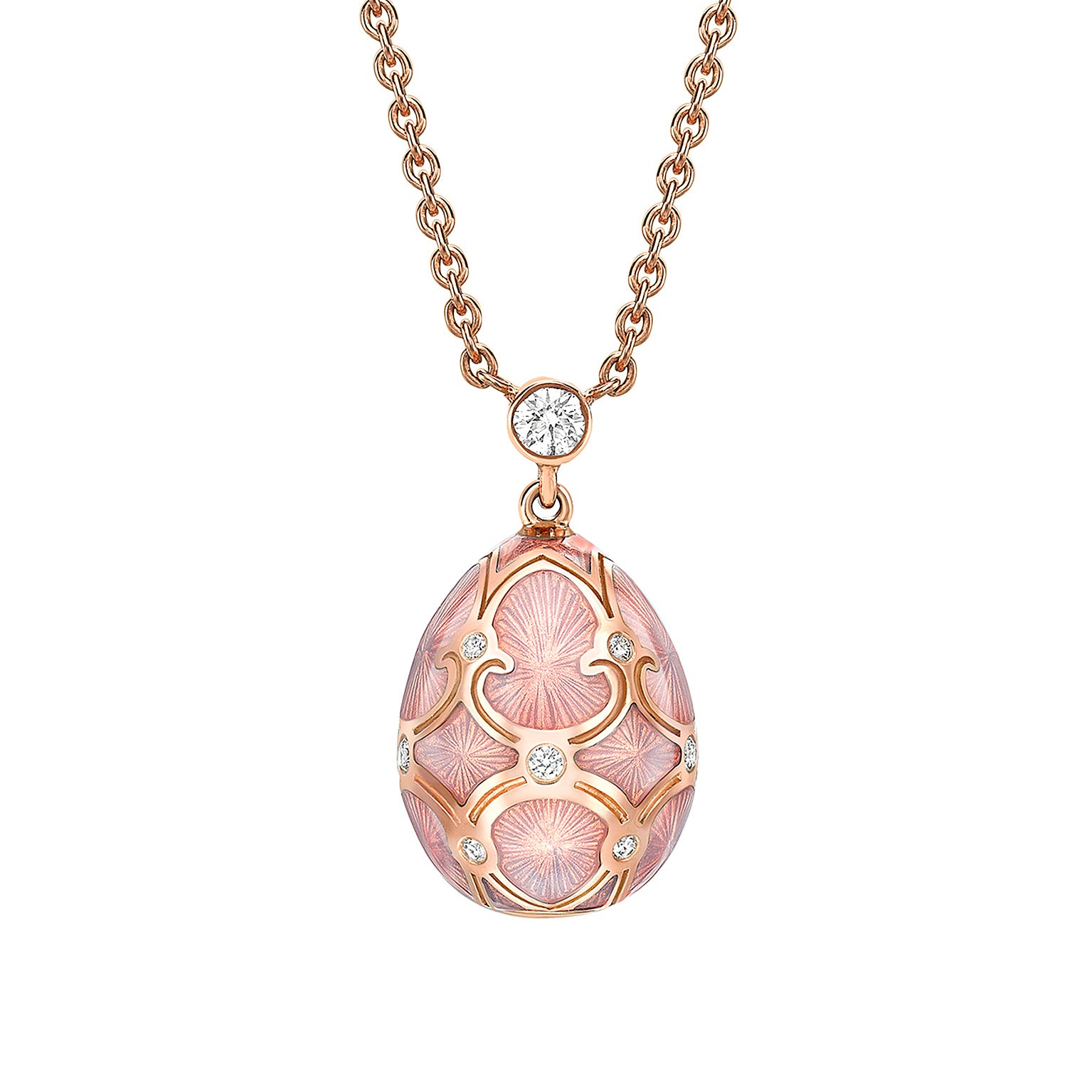 Heritage-Rose-Gold-Diamond-&-Pink-Guilloché-Enamel-Petite-Egg-Pendant