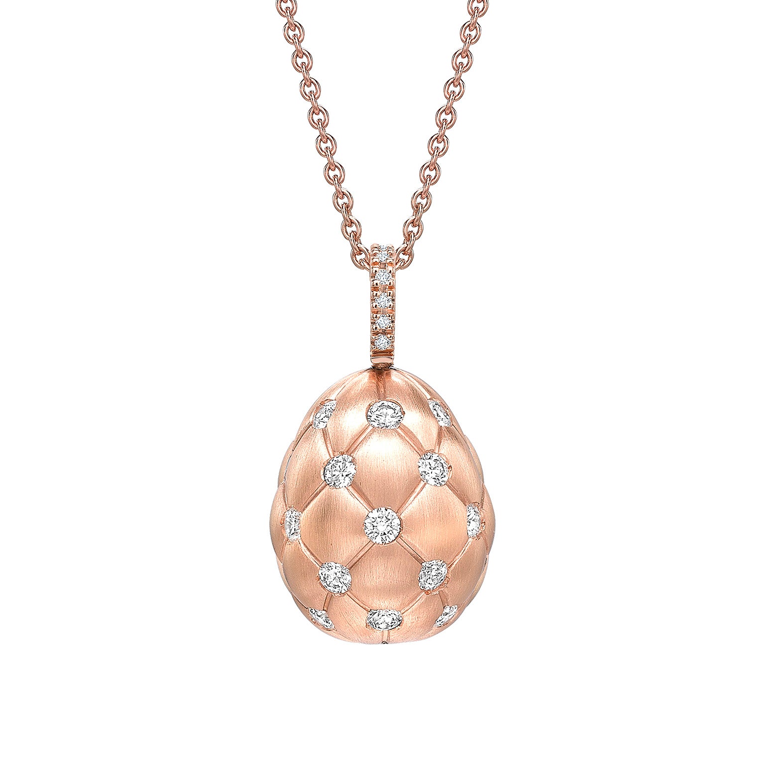 Treillage-Brushed-Rose-Gold-&amp;-Diamond-Set-Egg-Pendant