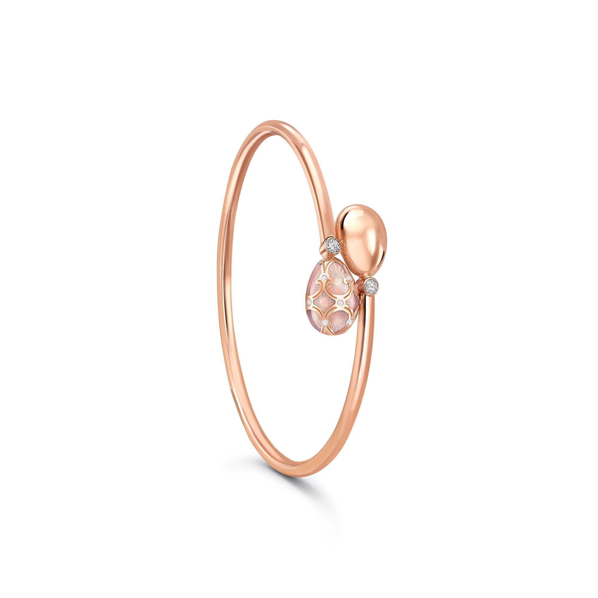 1058BT1896_51_Heritage Rose Gold Diamond & Pink Guilloché Enamel Crossover Bracelet