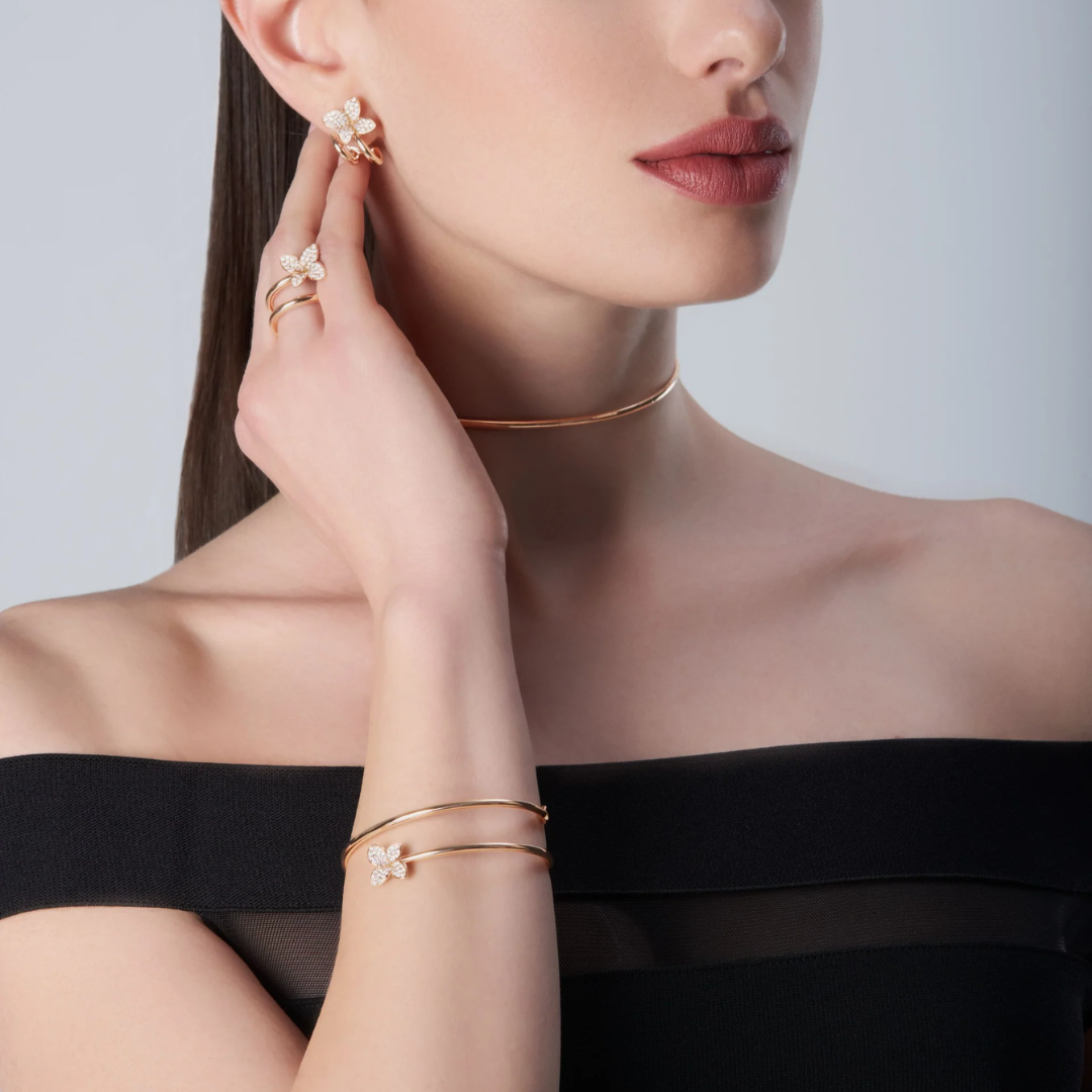 Petit Garden Bracelet in 18k Rose Gold with White Diamonds