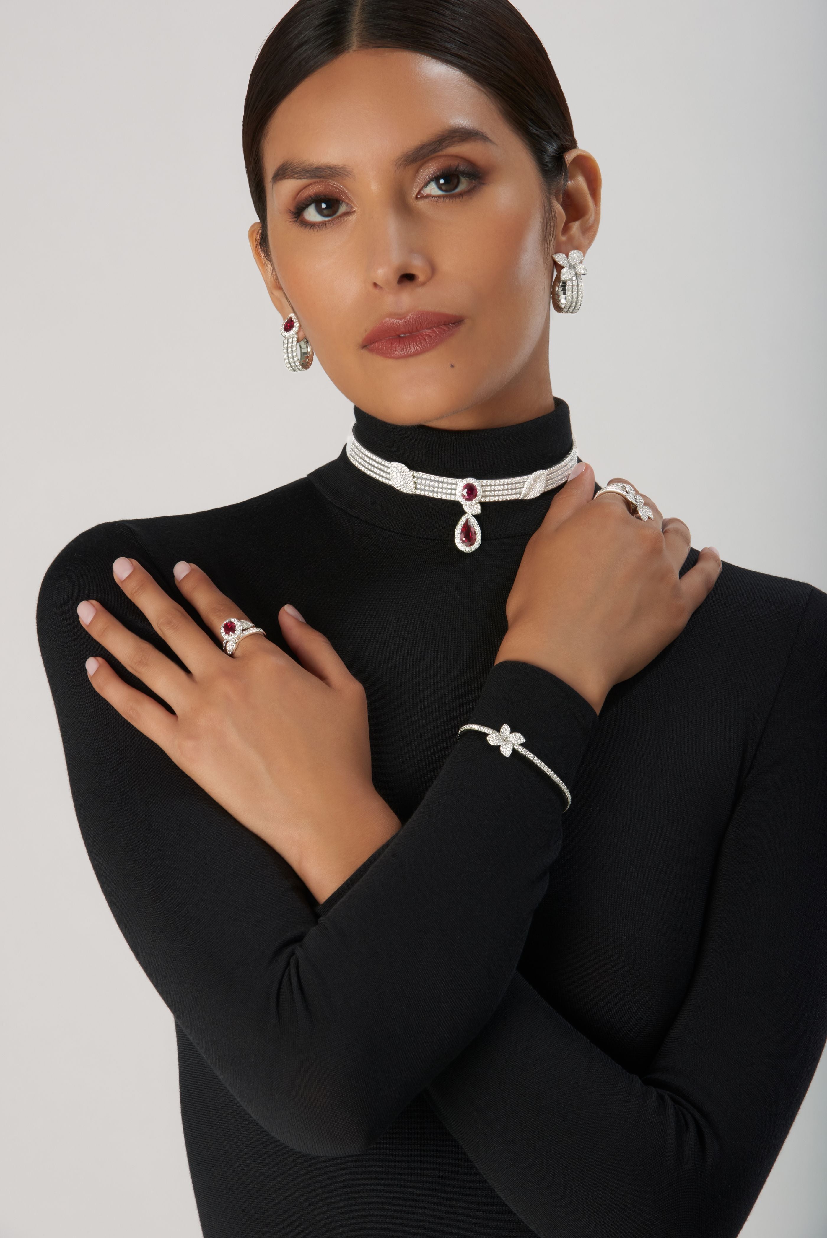 PASQUALE BRUNI HEART TO EARTH - DIAMOND & RUBY DROP EARRING