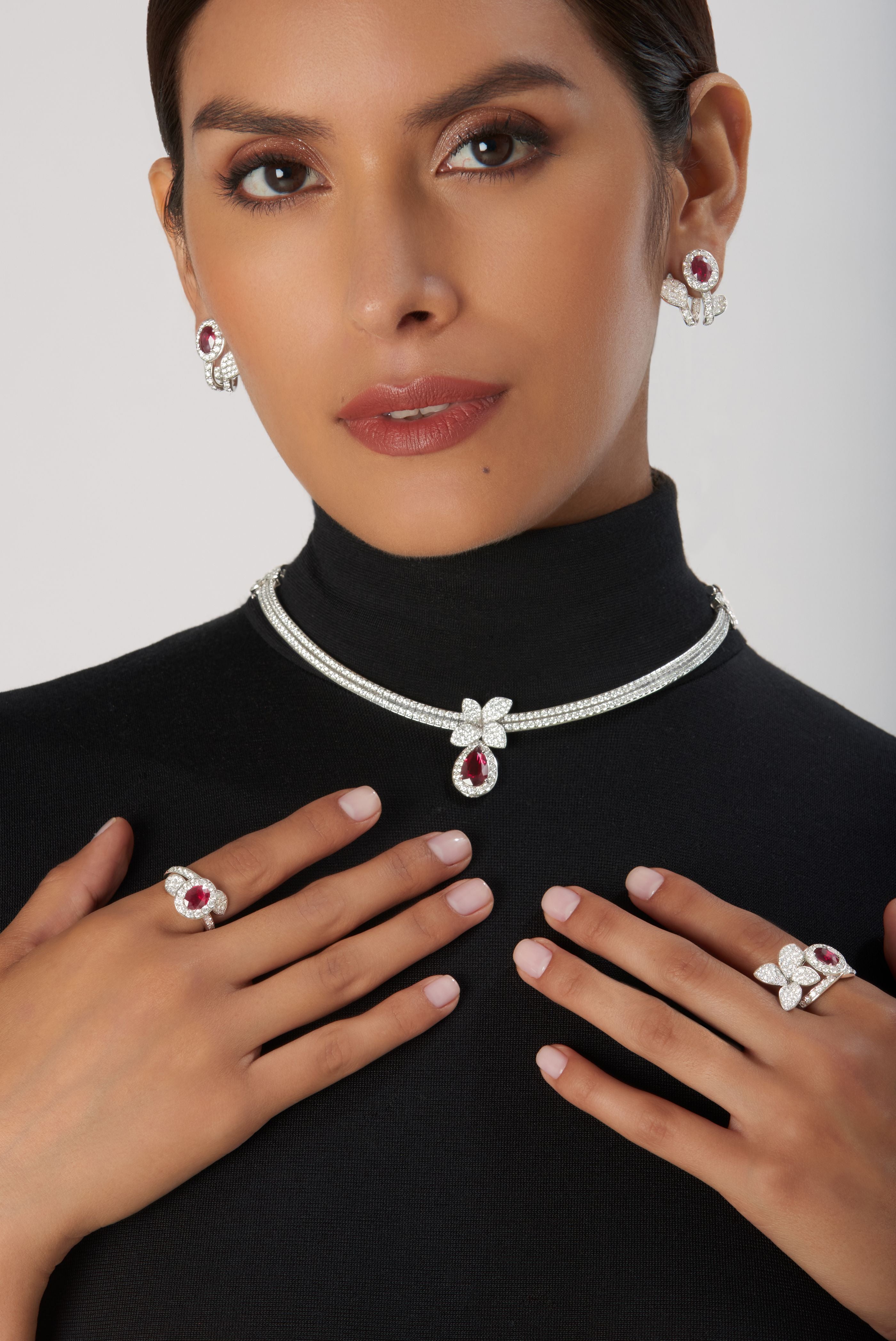 PASQUALE BRUNI HEART TO EARTH - DIAMOND & RUBY CUFF EARRING