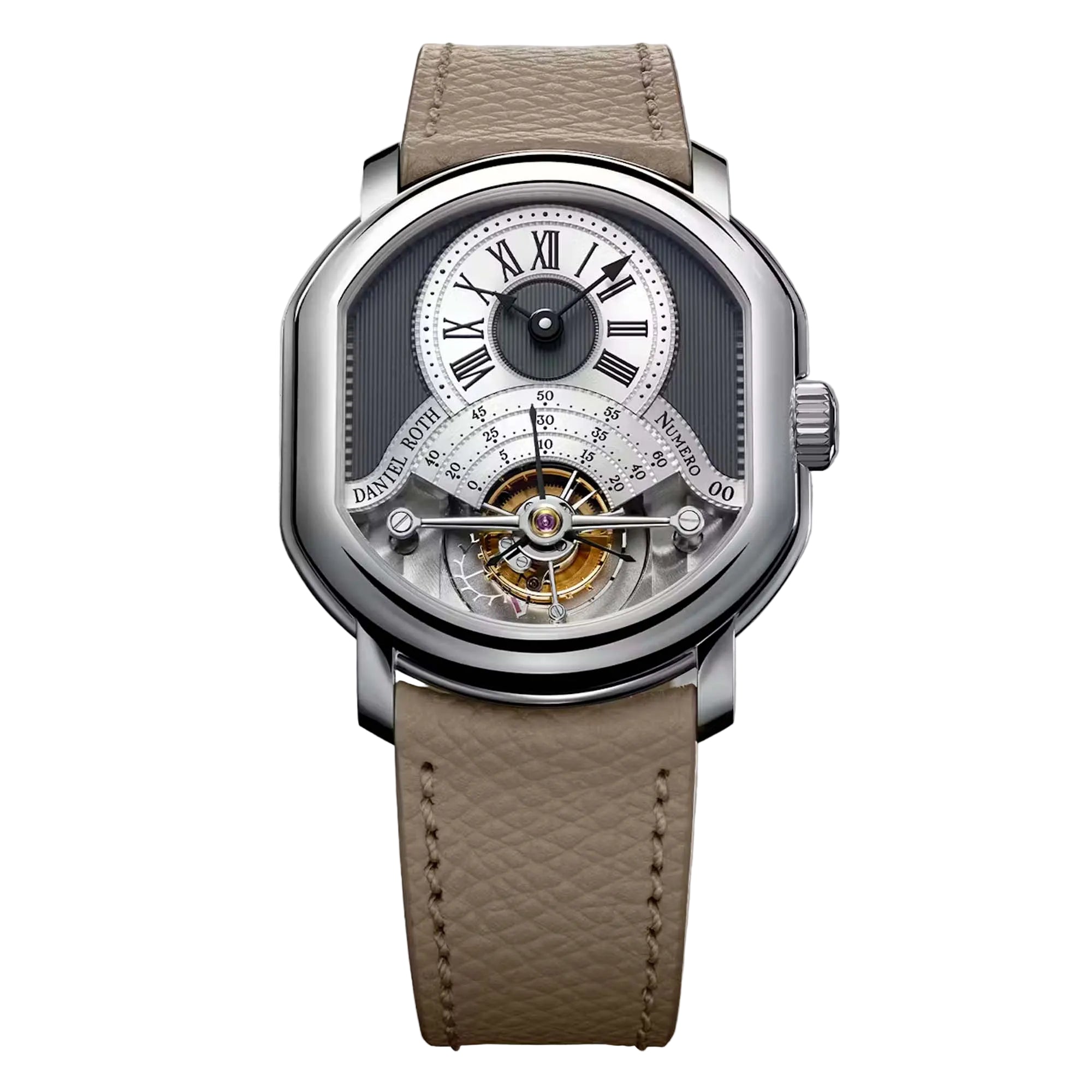 Discover the Daniel Roth Tourbillon Platinum, crafted in one of watchmaking’s rarest metals with a hand finished DR001 calibre and an anthracite guilloché dial.