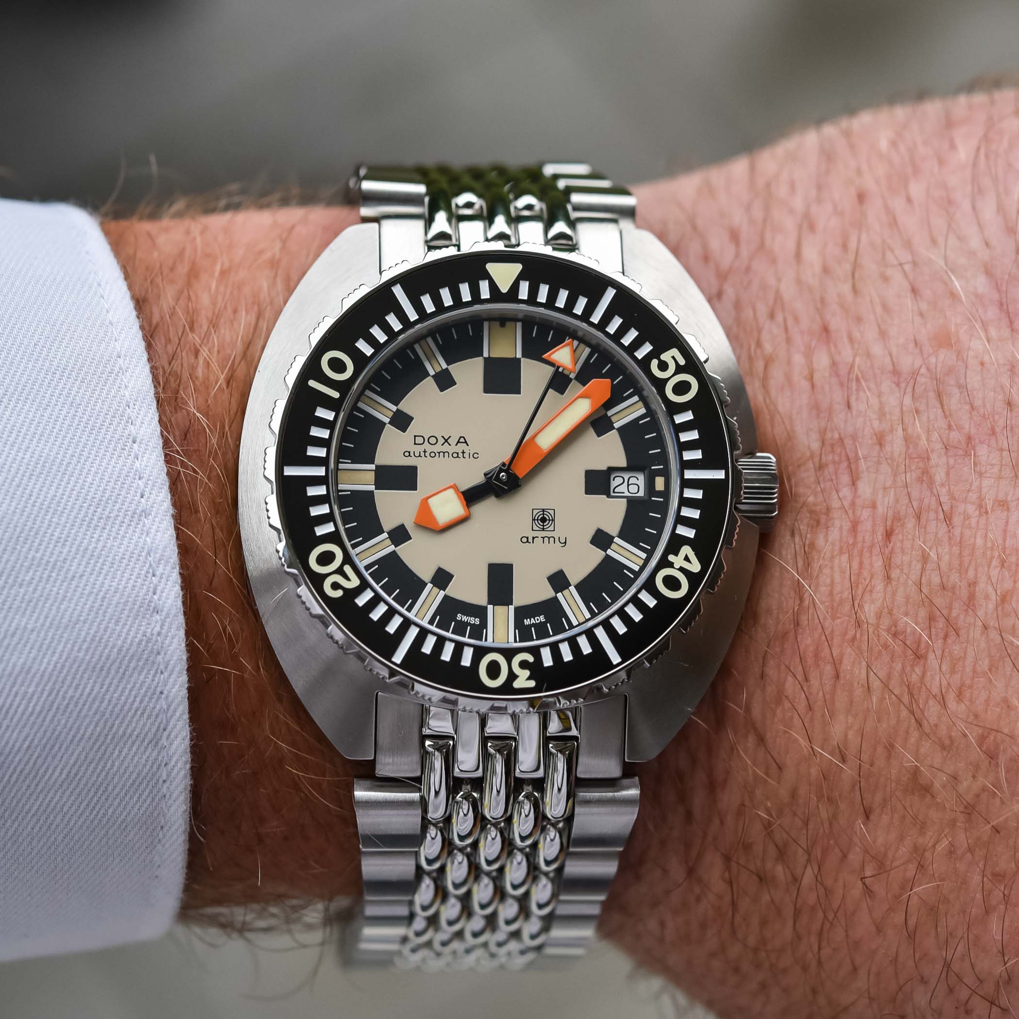 Doxa Army Black Bezel and Metal Bracelet