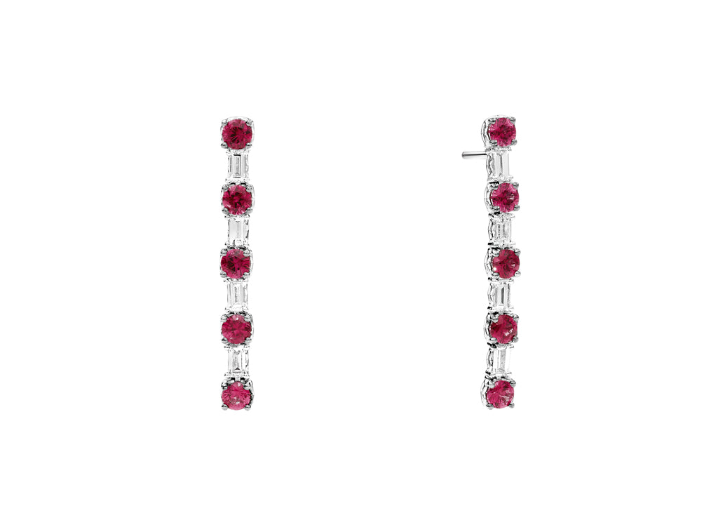 Recarlo Ruby & Diamond Drop Earrings