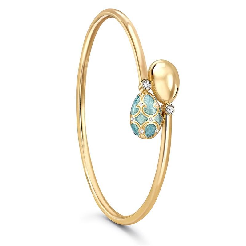 Faberge_Palais_Tsarskoye_Selo_18ct_Yellow_Gold_Turquoise_Crossover_Bangle