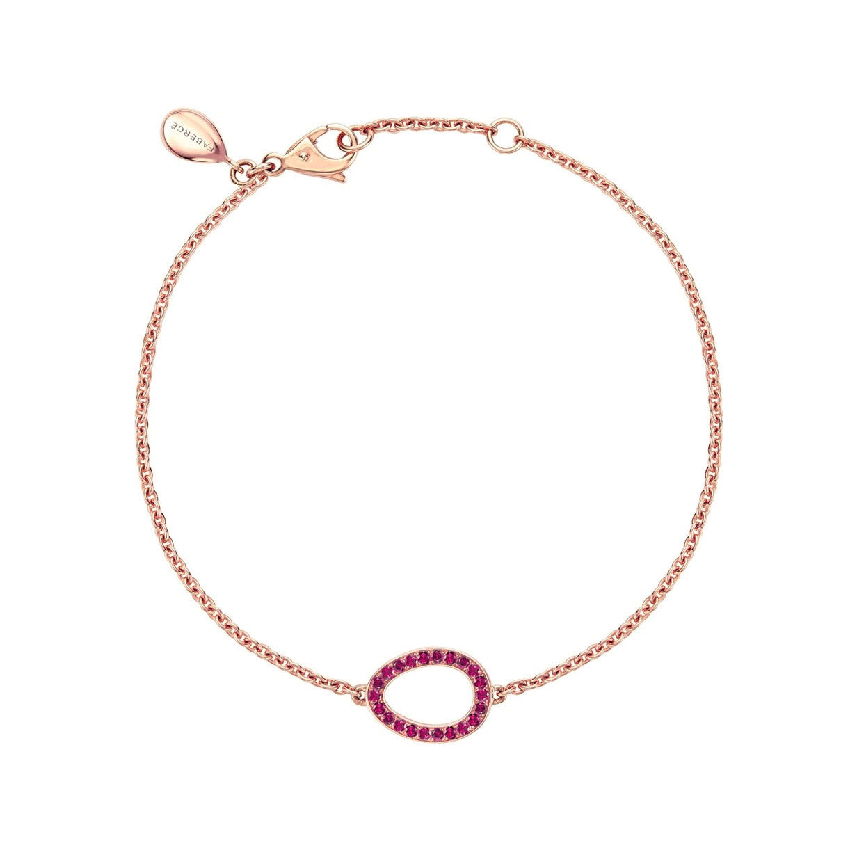 GF1553BT2786 Colours of Love Sasha Rose Gold Ruby Egg Chain Bracelet