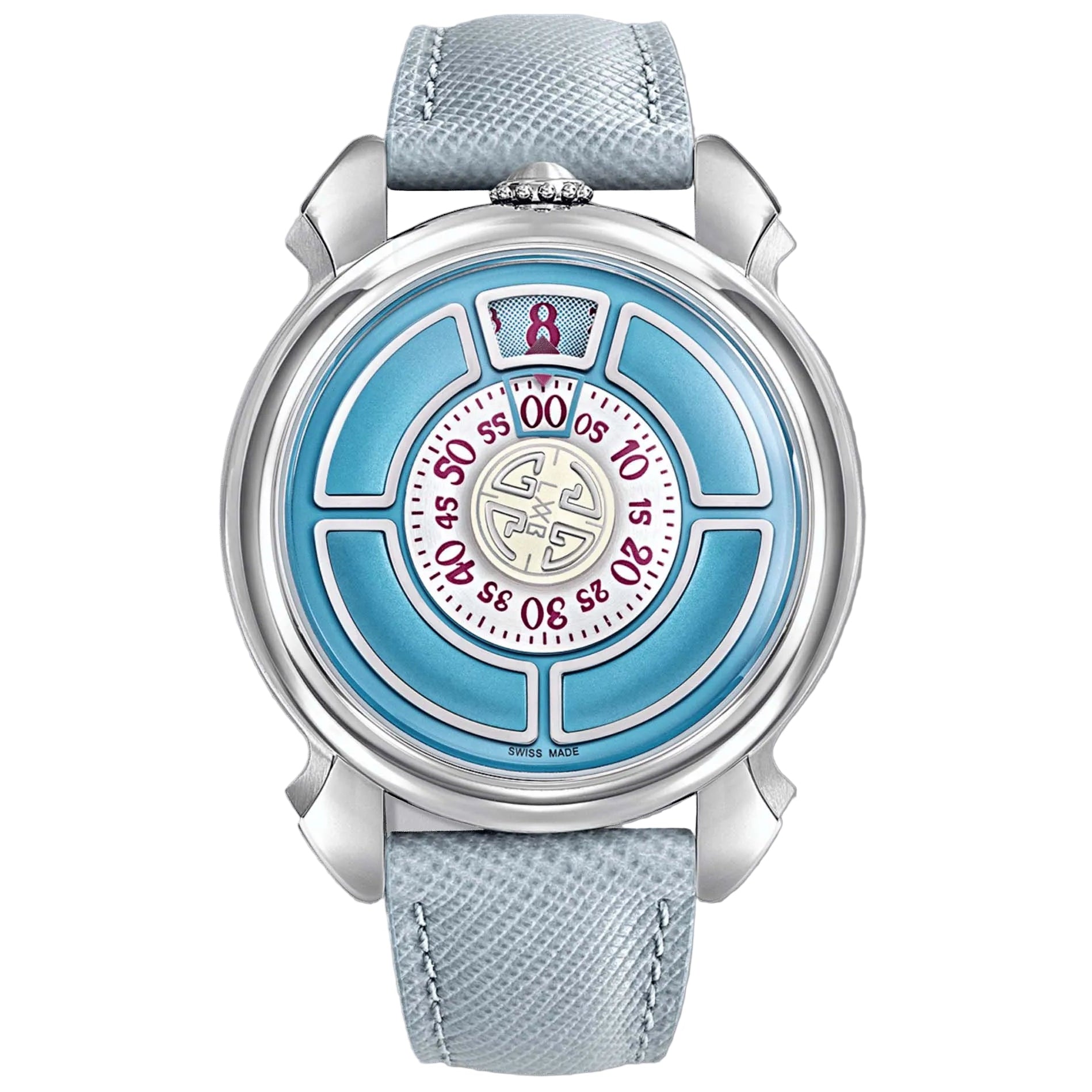 GAGA LABORATORIO LABORMATIC Azzurro, a bold automatic watch defined by its blue tones, industrial design language, and Italian creative energy.