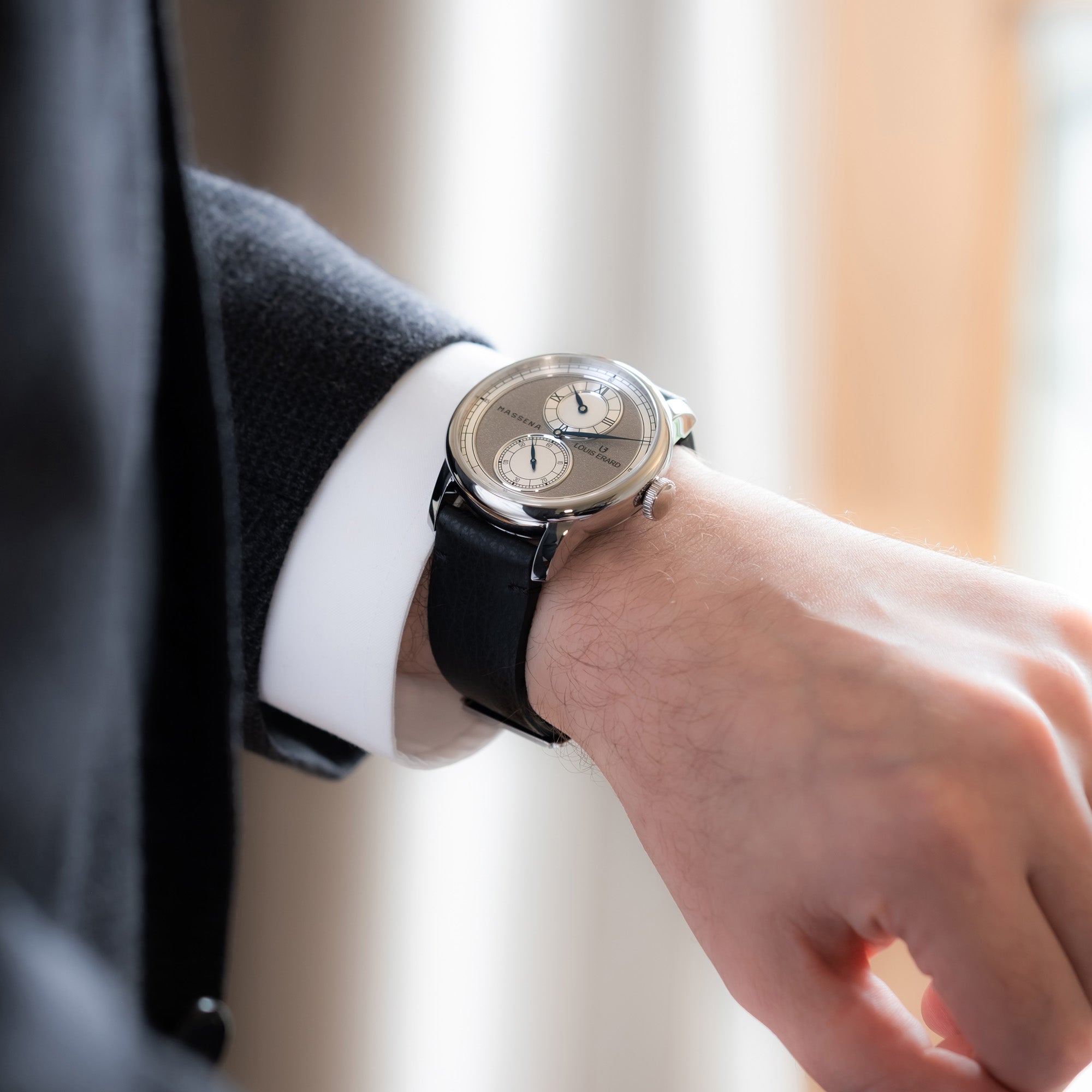 LOUIS-ERARD-X-MASSENA-LAB-LTD-178-SILVER-DIAL-wrist