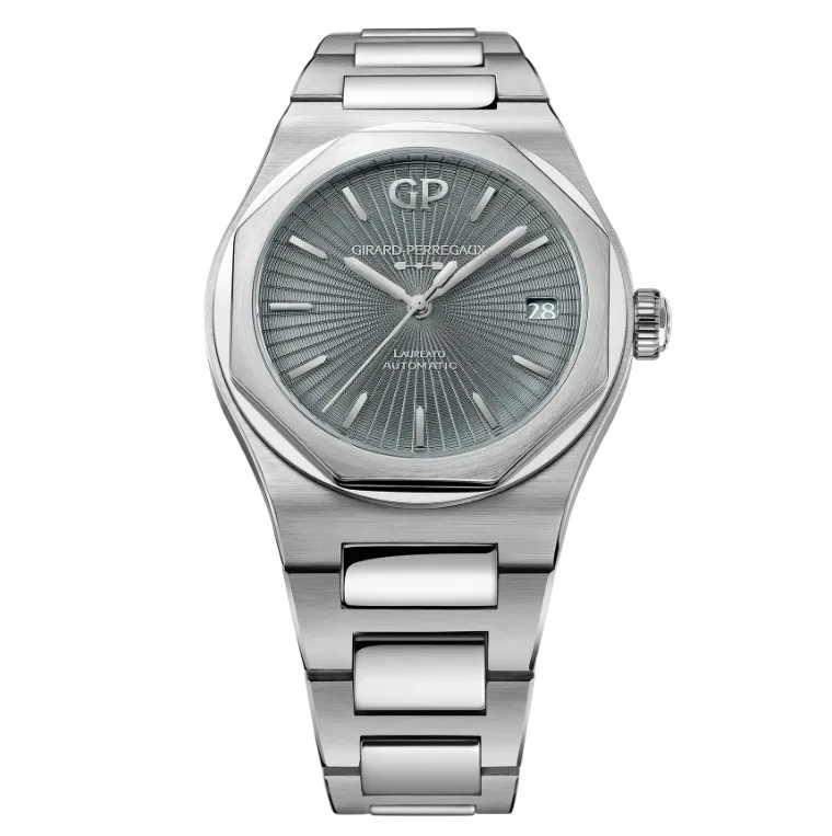 Laureato 42mm Grey enamel with a flinqué sunray motif