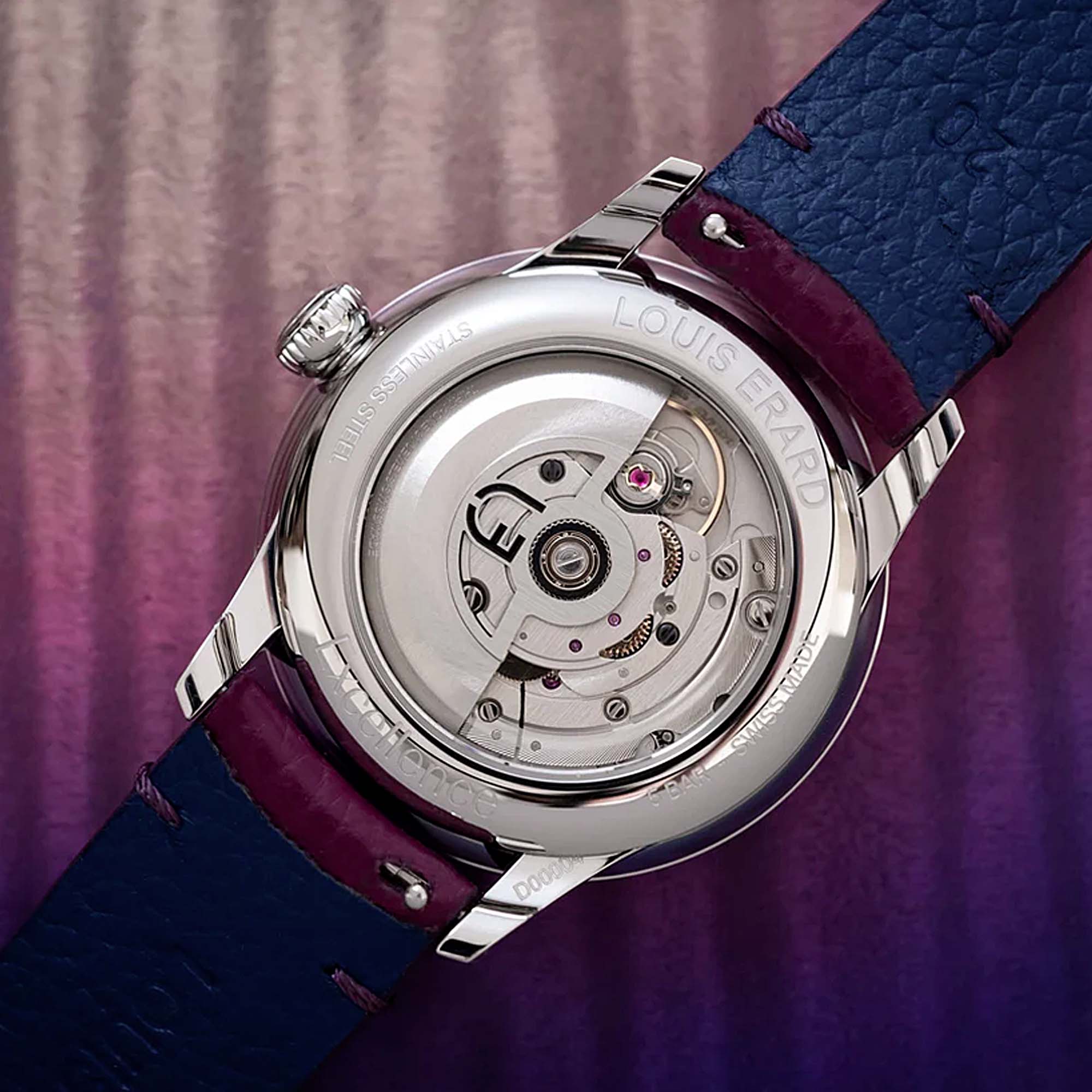 Discover the Petite Seconde Violette by Louis Erard. Bold violet dial, elegant small seconds, and Swiss craftsmanship in perfect balance.