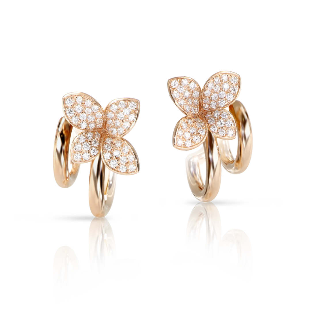 Petit Garden Earrings in 18k Rose Gold With White Diamond