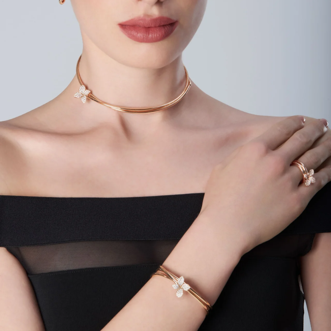 Petit Garden Bracelet in 18k Rose Gold With White Diamonds 0.45ct