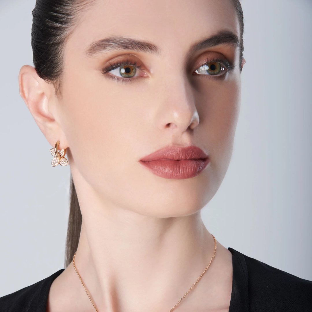 Petie Garden Earrings in 18k Rose Gold With White Diamons 0.9ct