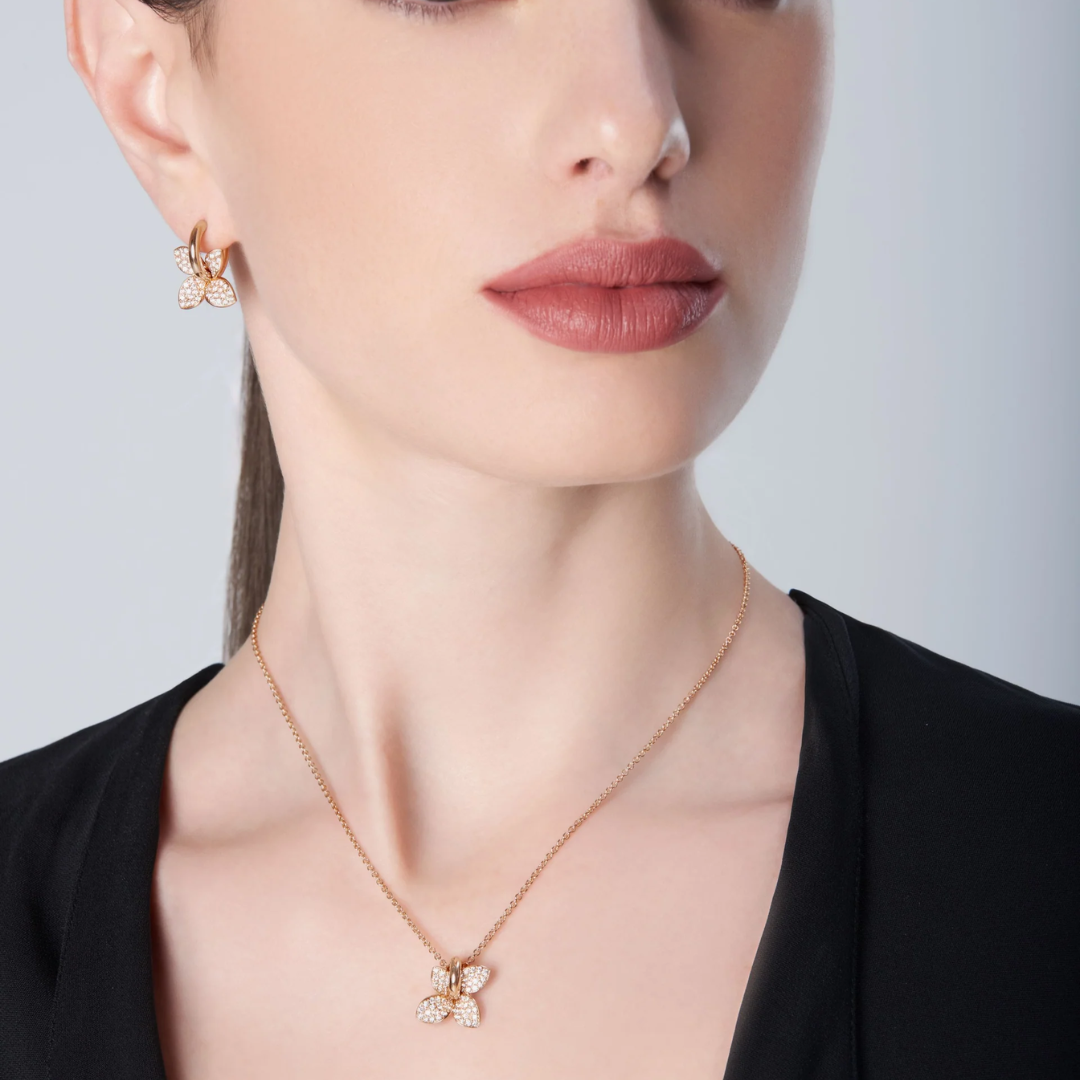 Petit Garden Necklace in Rose Gold With White Diamionds