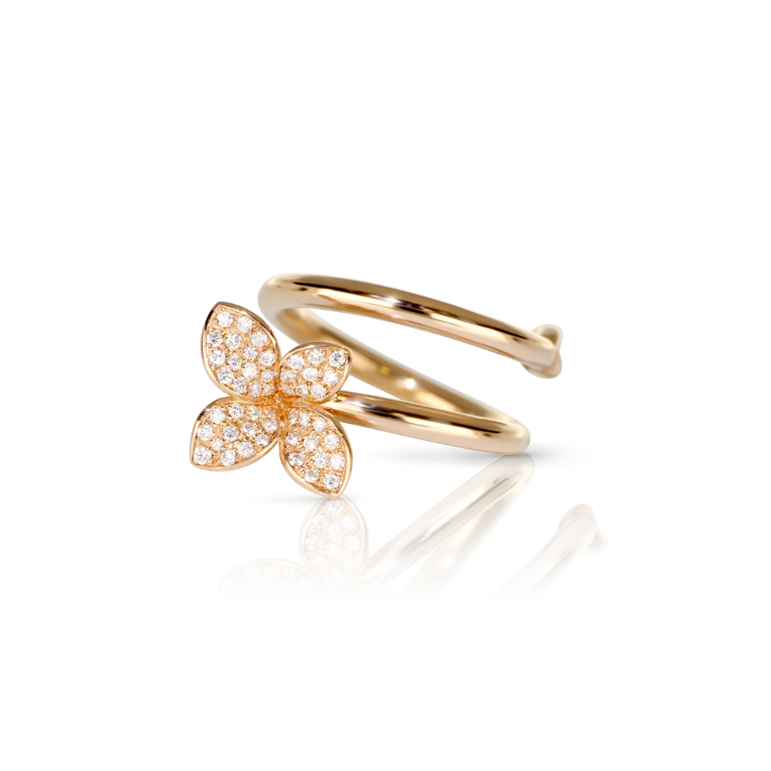 Petit Garden Ring Rose Gold With White Gold Diamonds