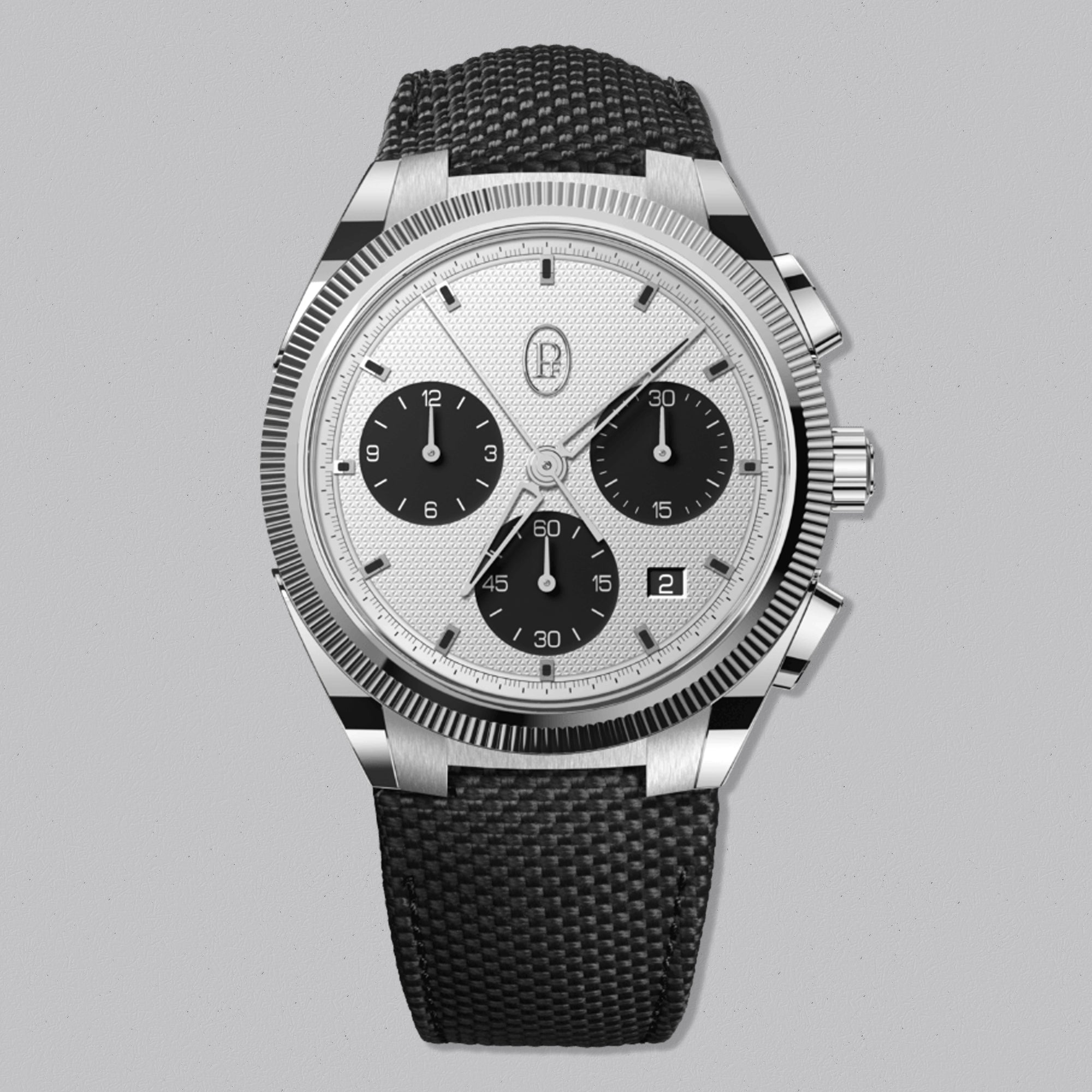 TONDA-PF-SPORT-CHRONOGRAPH-STEEL-SILVER-BLACK-HERO-FRONT