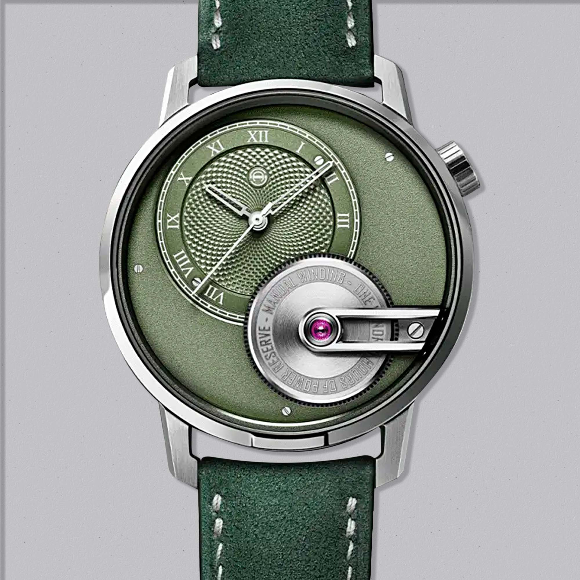 Armin Strom’s Tribute 1 Green blends minimal design with deep watchmaking expertise. The vivid dial and hand finished movement make it a standout choice for collectors.