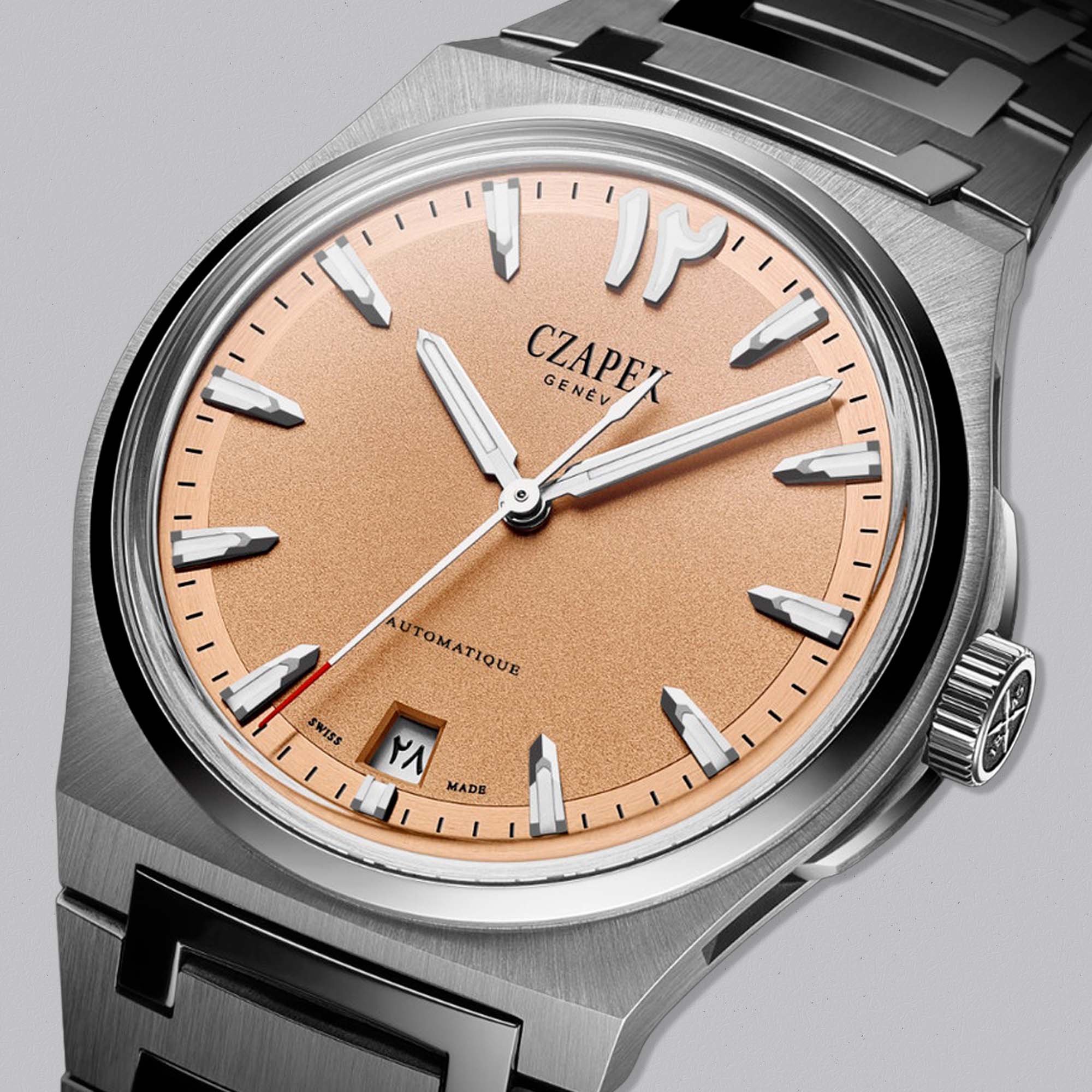 The Czapek Antarctique Desert Rose blends desert inspired elegance with the SXH5 movement and a microblasted dial. Explore this limited edition at Swiss Gallery UK.