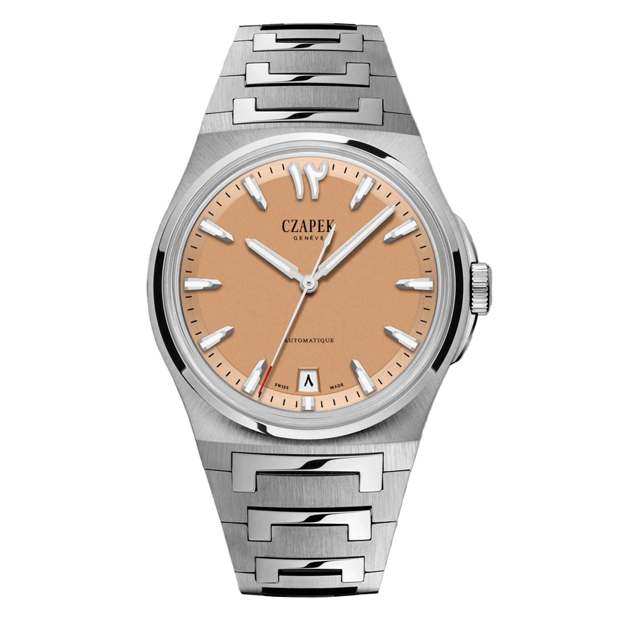 Discover the Czapek Antarctique Desert Rose at Swiss Gallery UK, a rare sand toned limited edition with refined symmetry, Arabic details, and the in house SXH5 calibre.