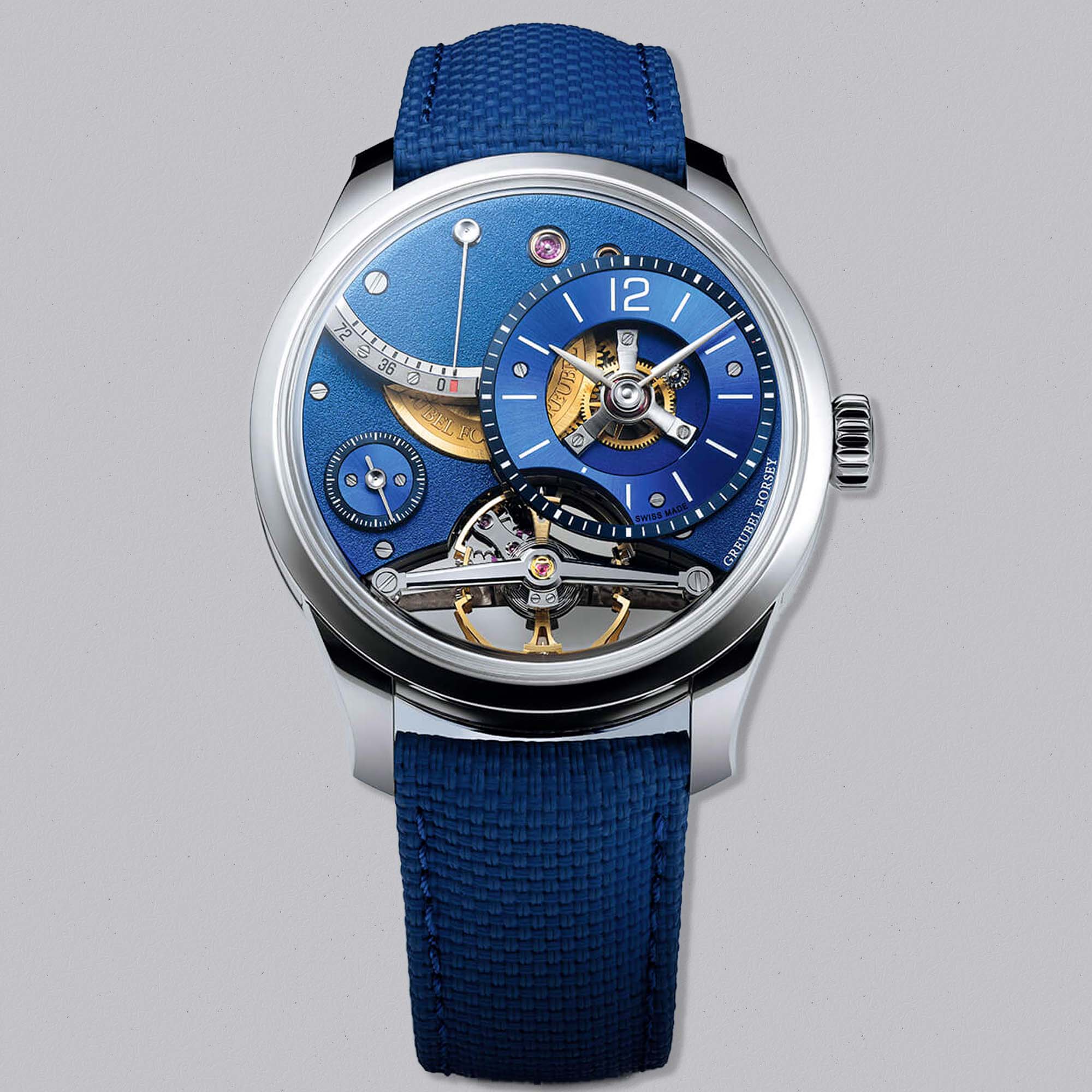 The Greubel Forsey Balancier Contemporain Blue Steel combines compact elegance and technical mastery in a 39.6 mm case. Limited to 33 pieces.