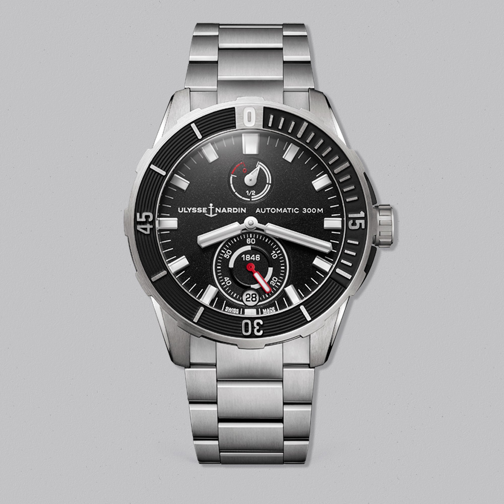 Diver 44 BLACK DIAL STEEL BRACELET