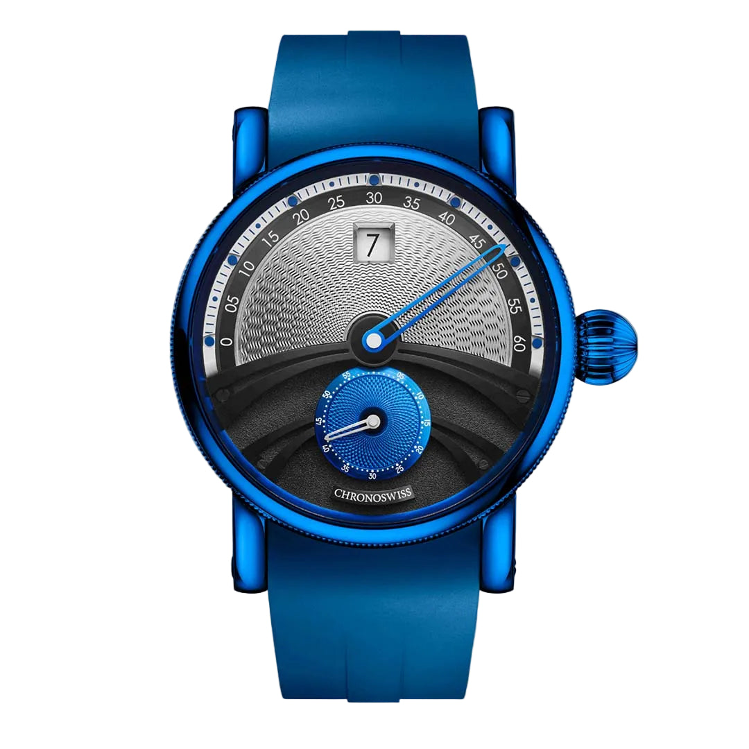 Chronoswiss Evolution Delphis Sub Zero with hand guilloché silver dial and Grade 5 titanium case. Limited to 50 pieces.