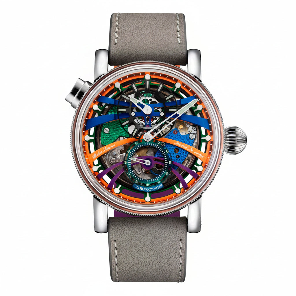 Chronoswiss Q-Repeater Scream in Grade 5 titanium with quarter repeater complication and skeletonised dial. Limited to 25 pieces.
