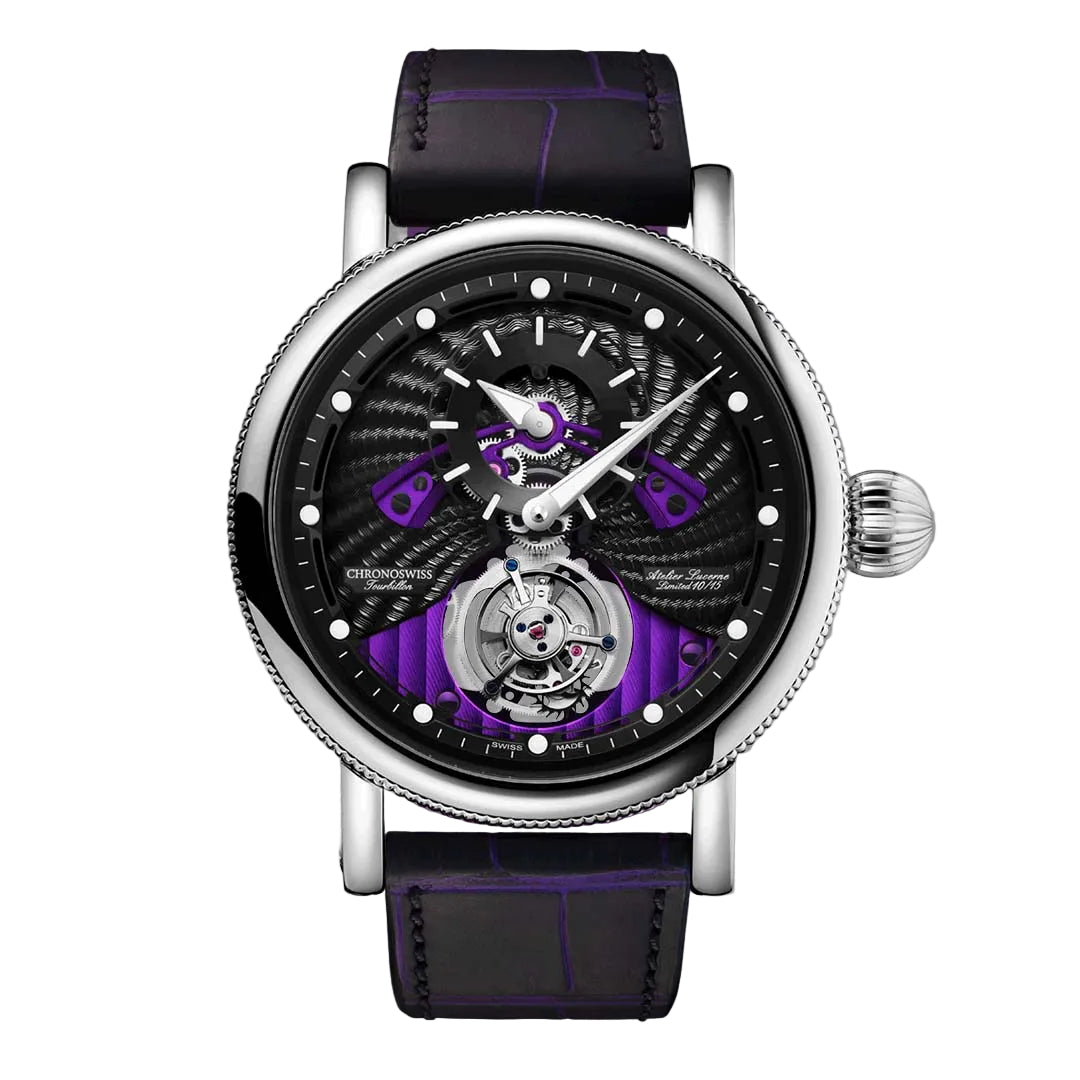 Chronoswiss Evolution Tourbillon Underworld with flying tourbillon and dark architectural design.