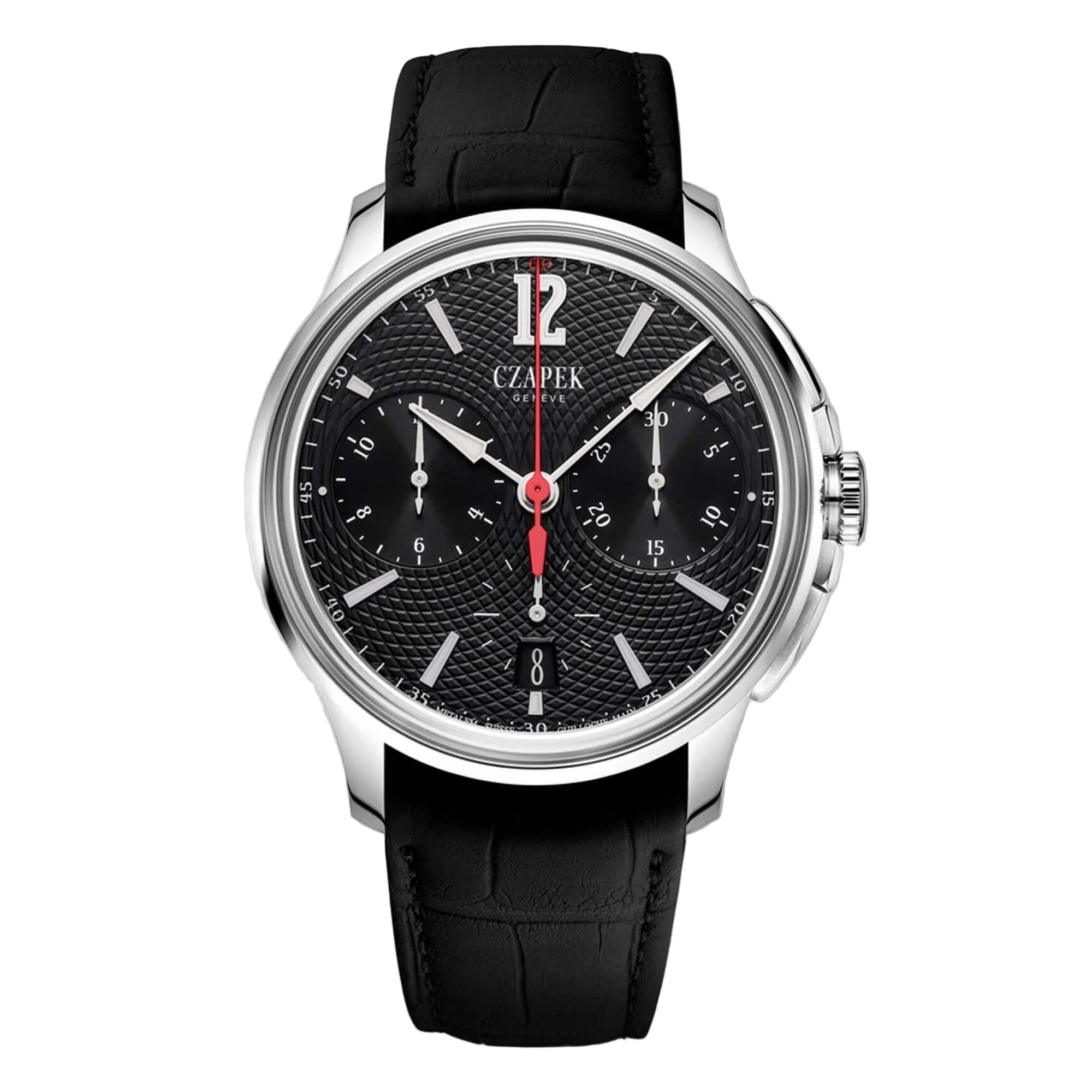 Czapek Faubourg de Cracovie Black Knight in lightweight titanium. A high performance automatic chronograph with a stealth black aesthetic and modern finishing.