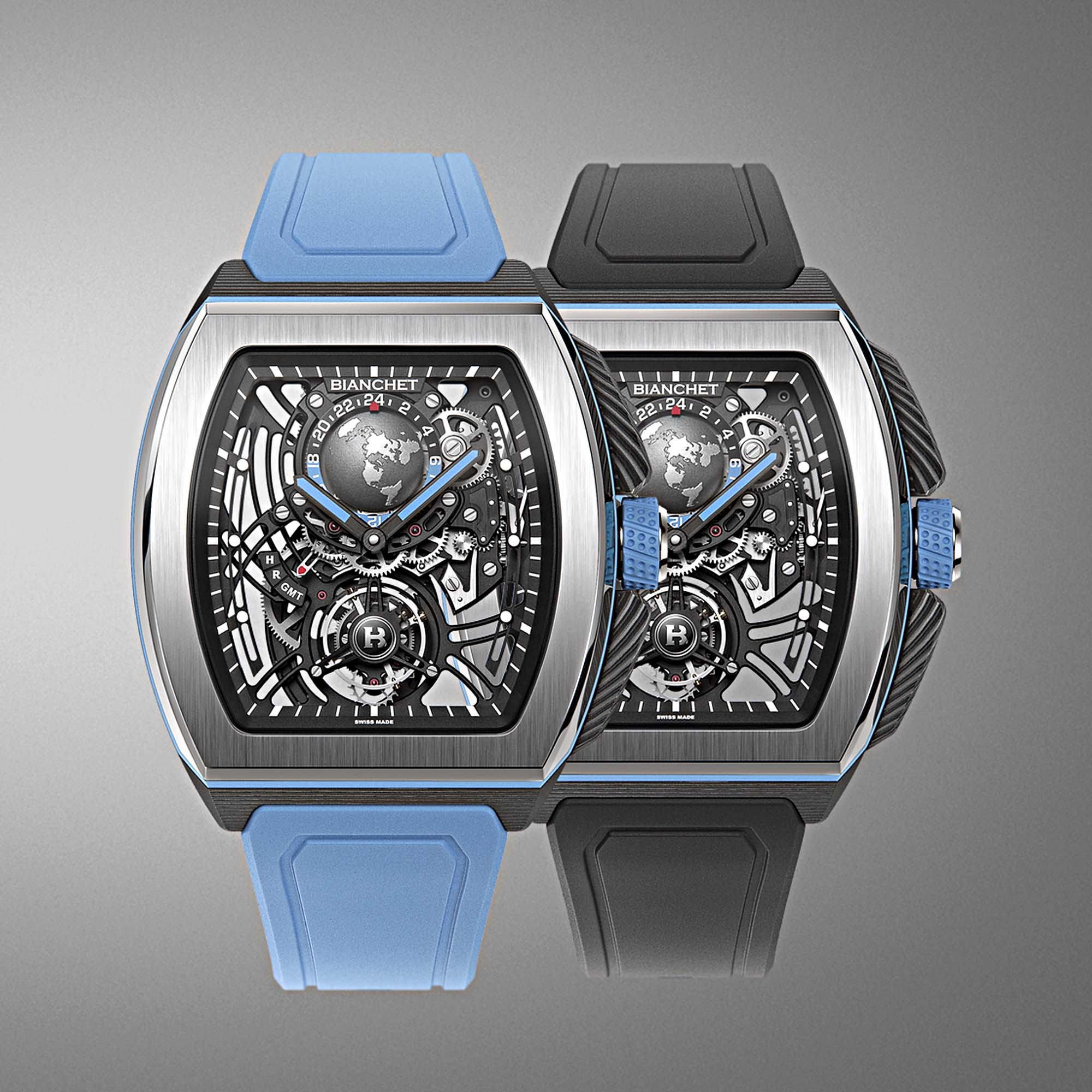 FLYING TOURBILLON SPORT GMT B HYBRID SKY BLUE – Swiss Gallery UK