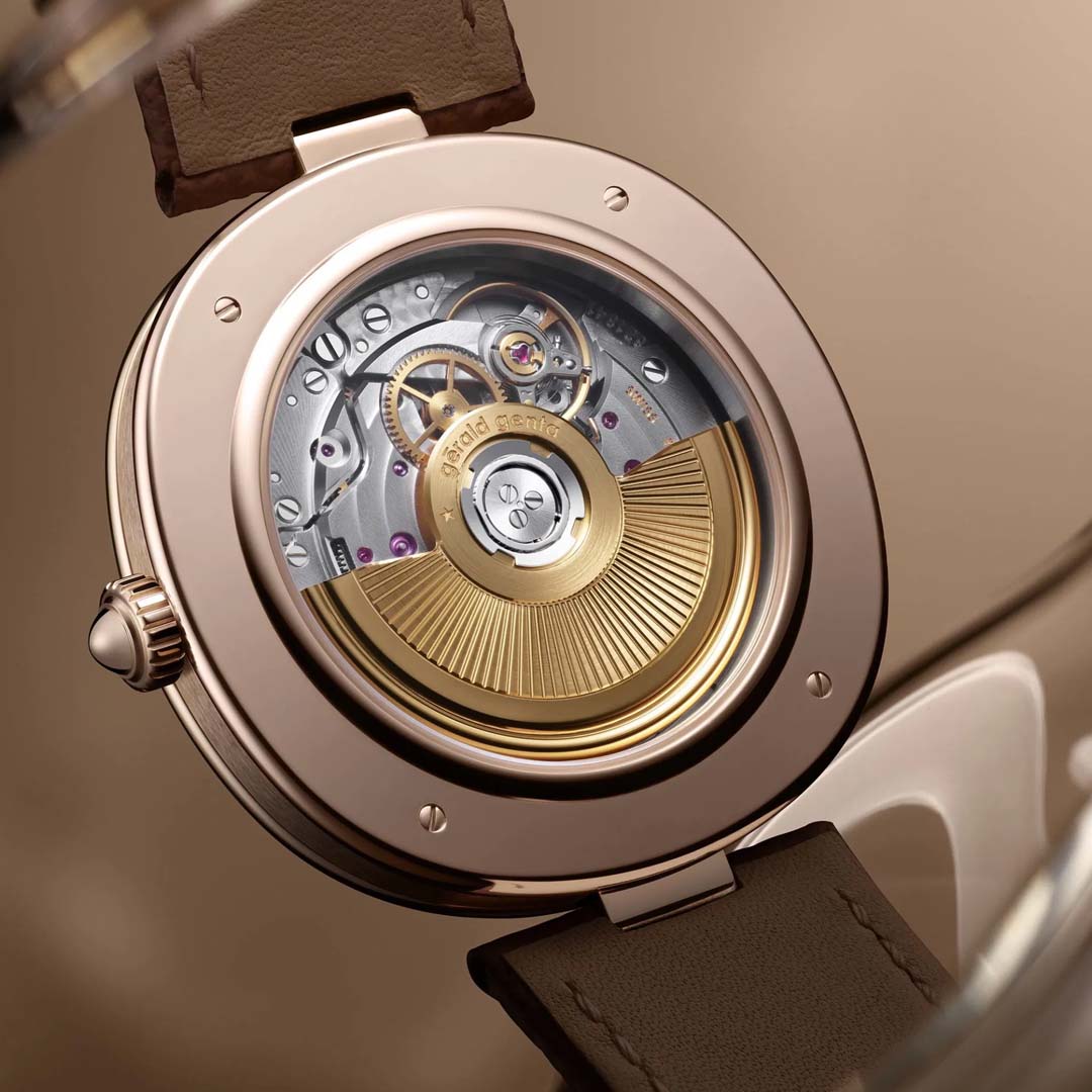 A study in restraint, the Gerald Genta Genève Time Only Marrone combines tone on tone warmth, sculpted rose gold and clean time display for refined everyday wear.