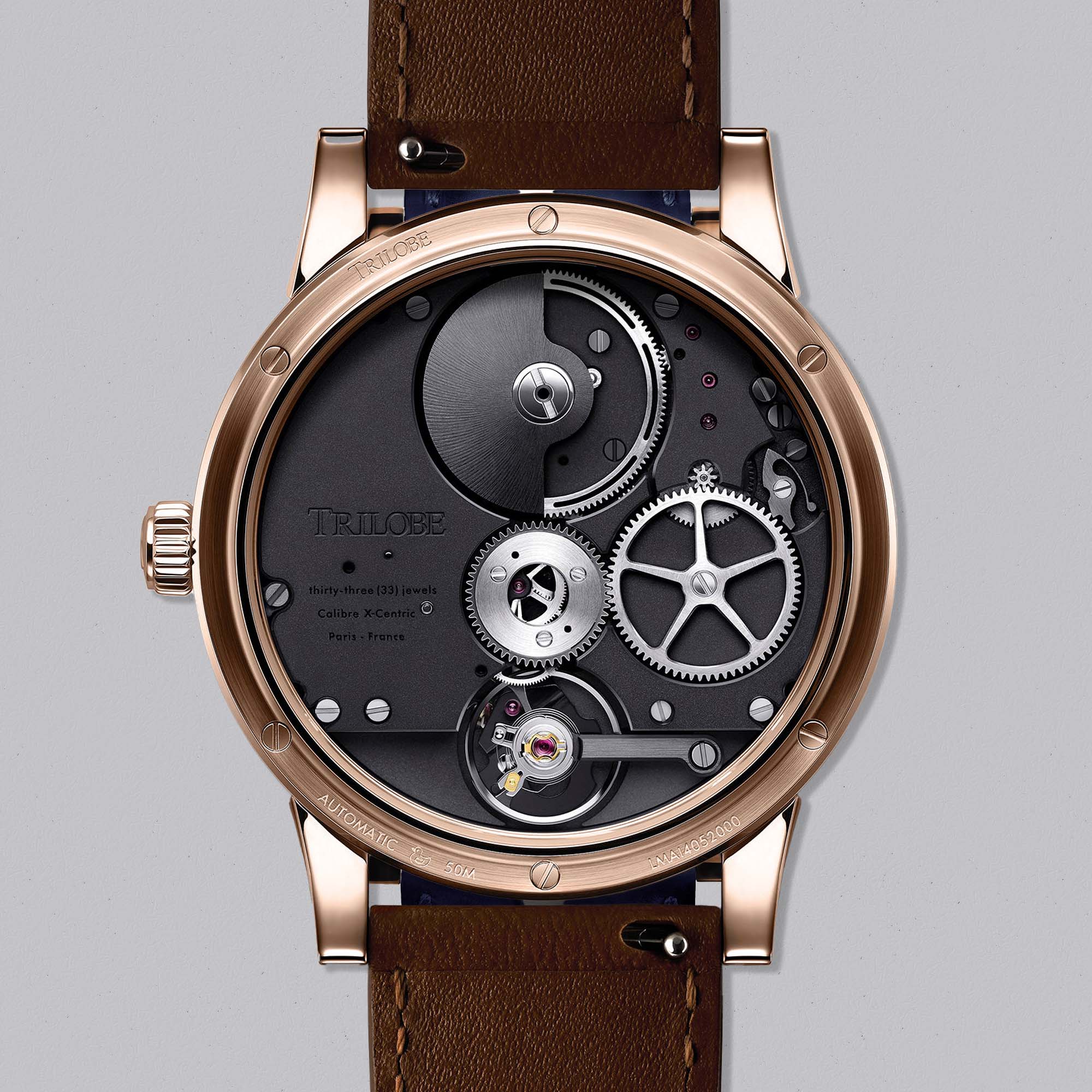 Experience the Trilobe LM13LD Les Matinaux “L’Heure Exquise” in Rose Gold — a sculptural, horological marvel that redefines minimal luxury.