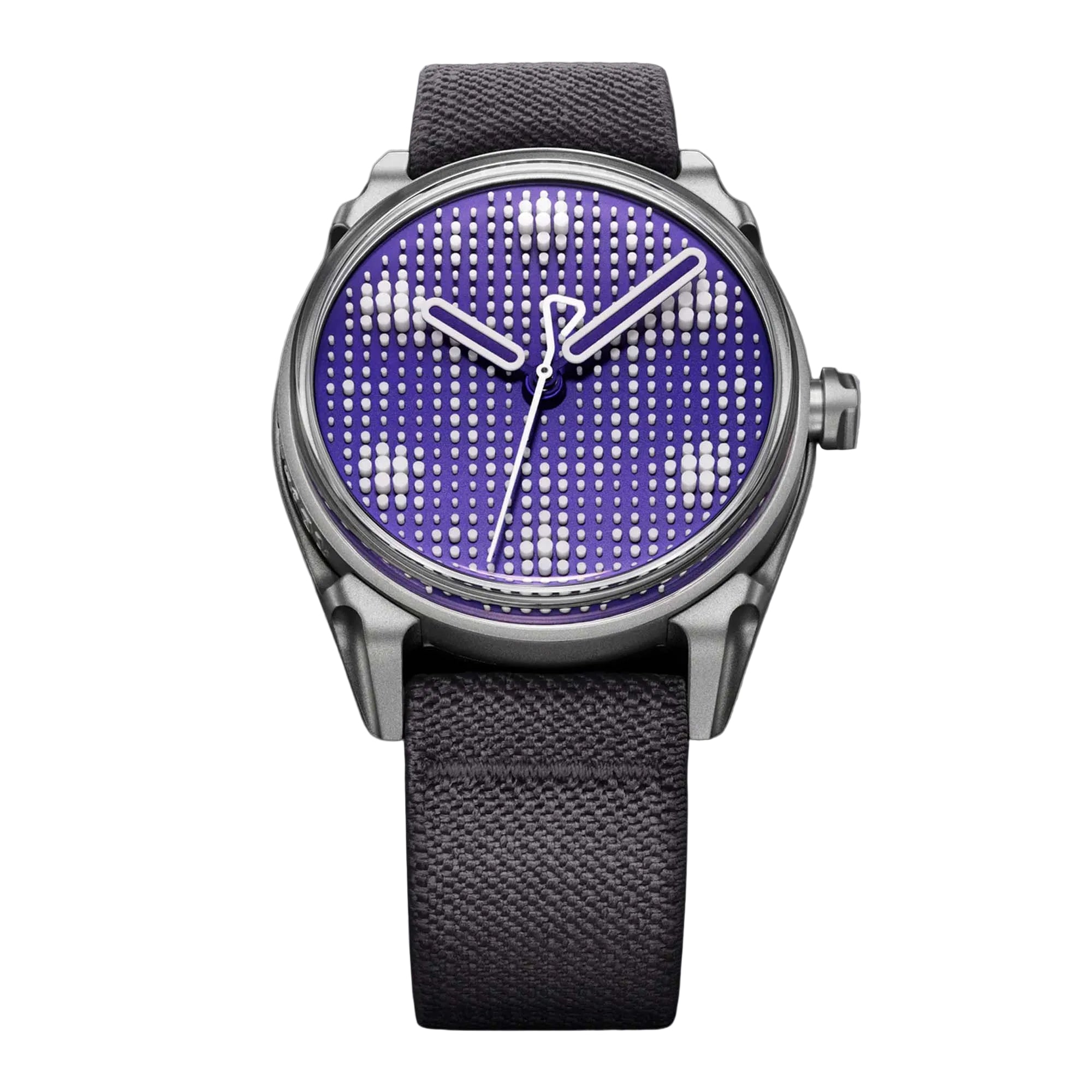 Discover the Kollokium Projekt 01 Variant F, a limited edition of 399 featuring violet Super Luminova Lichtblock technology and an industrial die cast steel case.
