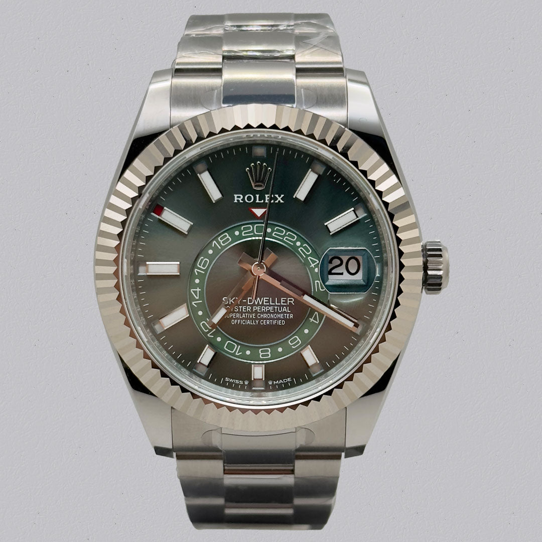 ROLEX SKY DWELLER GREEN OYSTER BRACELET