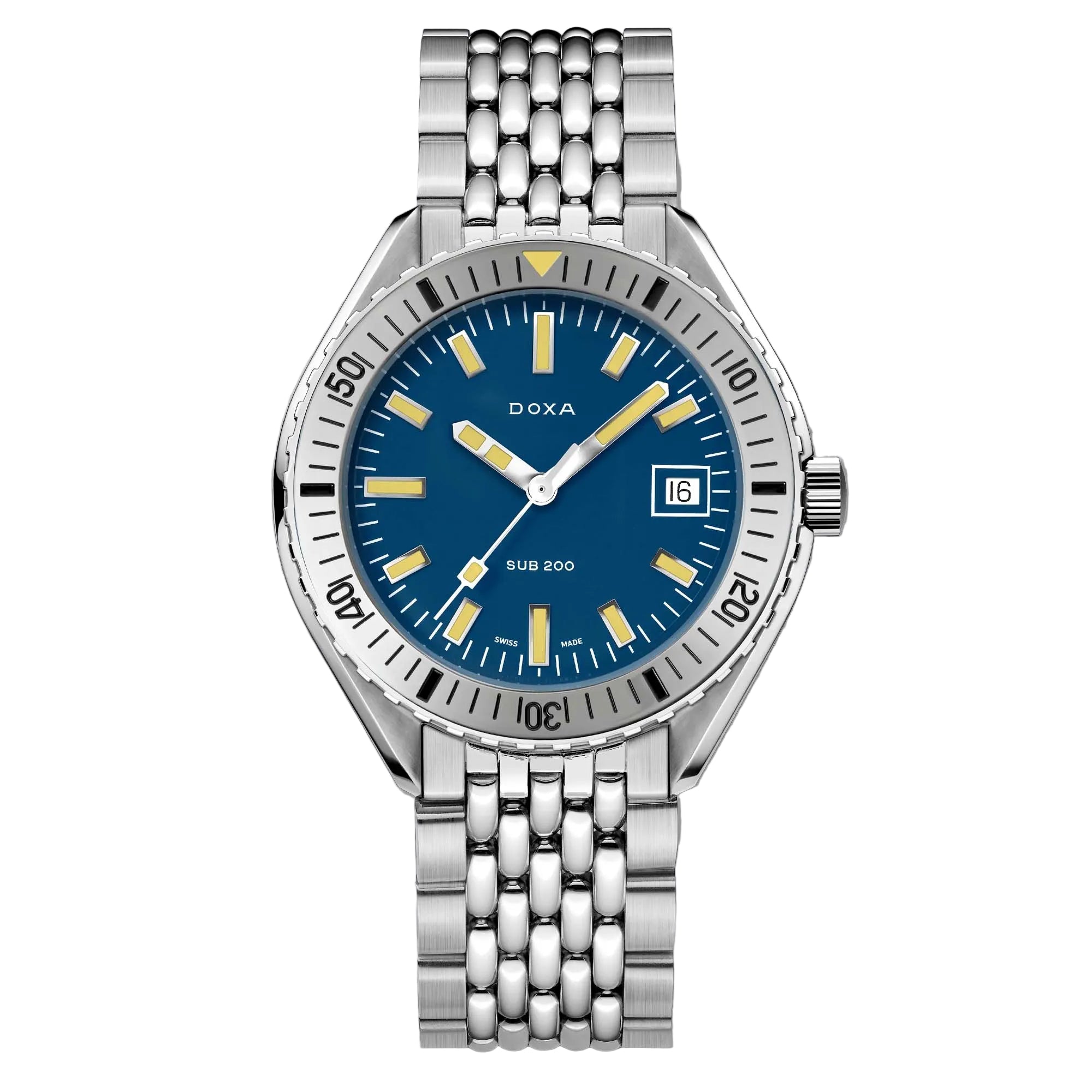 The Doxa SUB 200 Caribbean features the brand’s iconic turquoise dial, 200m water resistance, vintage inspired design, and reliable Swiss automatic performance.