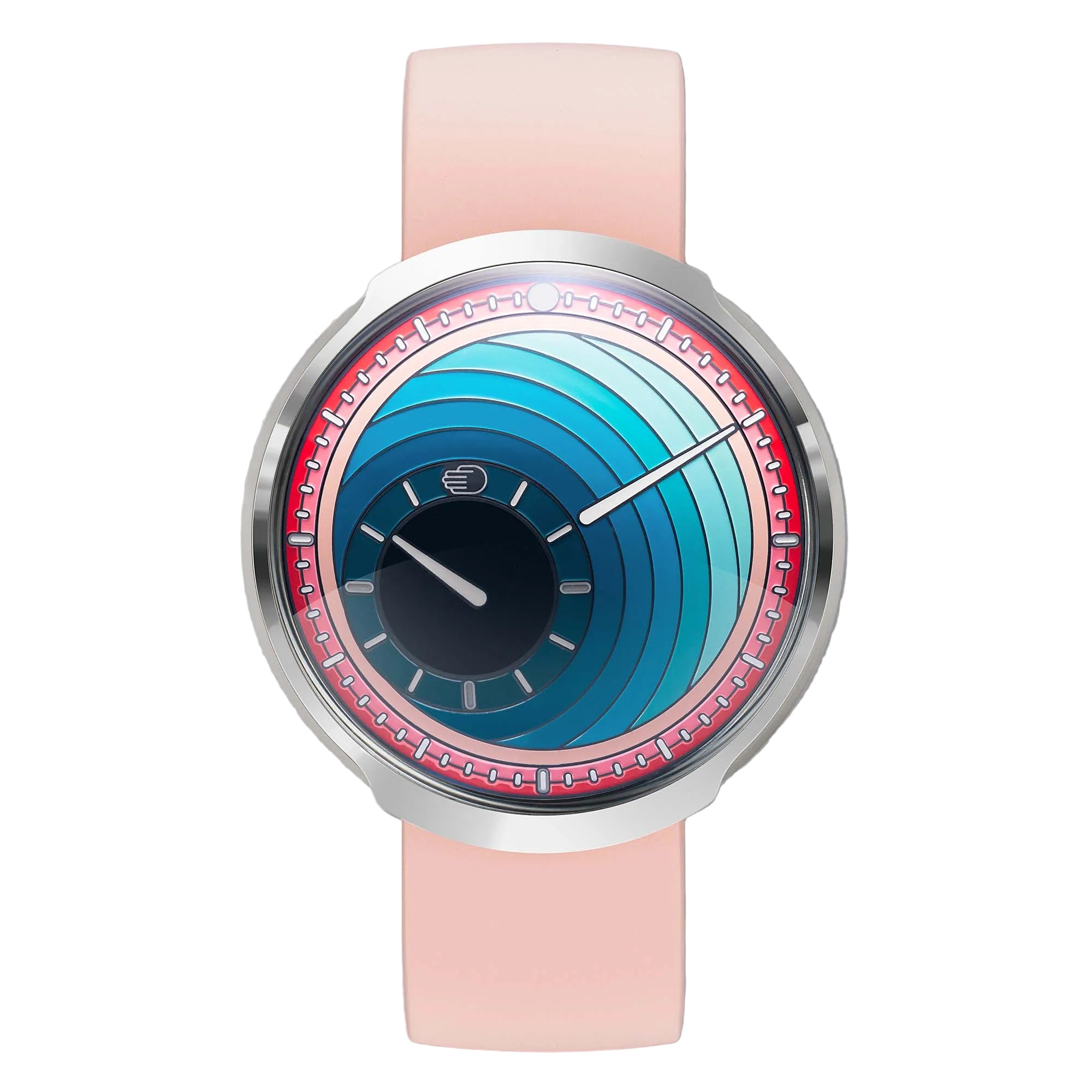 Ressence Type 8 DE1 Pink blends soft color with orbital time display and minimalist titanium case — an ultra-light watch with a bold identity.