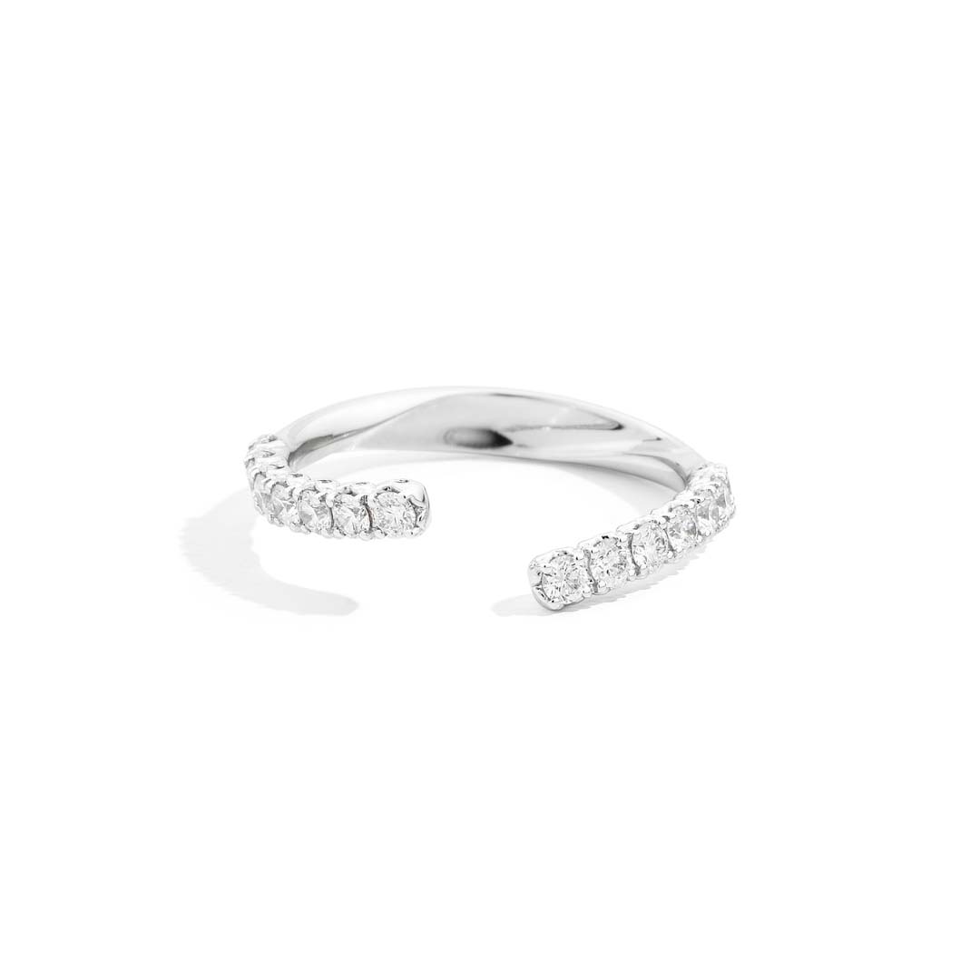 ANNIVERSARY MORE WHITE GOLD HALF ETERNITY RING