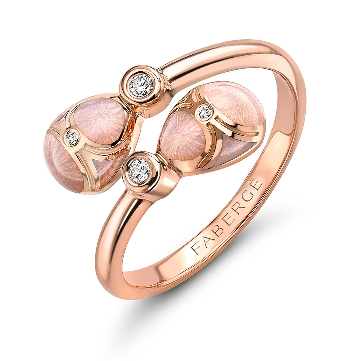 Heritage-Rose-Gold-Diamond-&-Pink-Guilloché-Enamel-Crossover-Ring