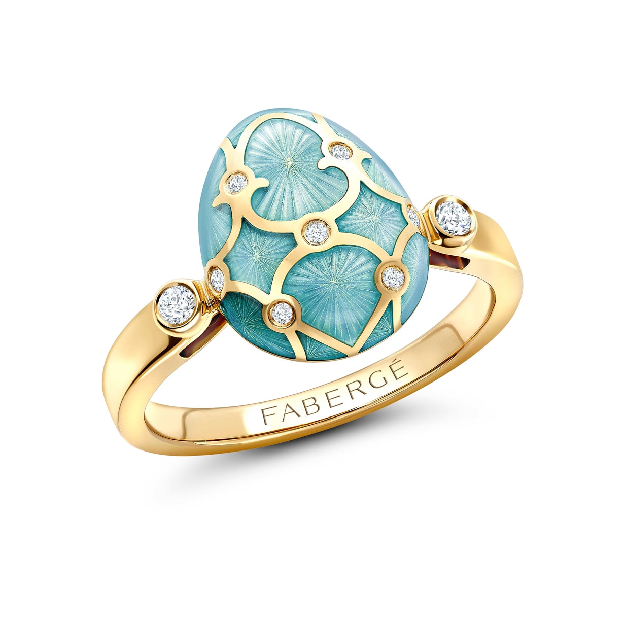Heritage-Yellow-Gold-Diamond-&-Turquoise-Guilloché-Enamel-Egg-Ring