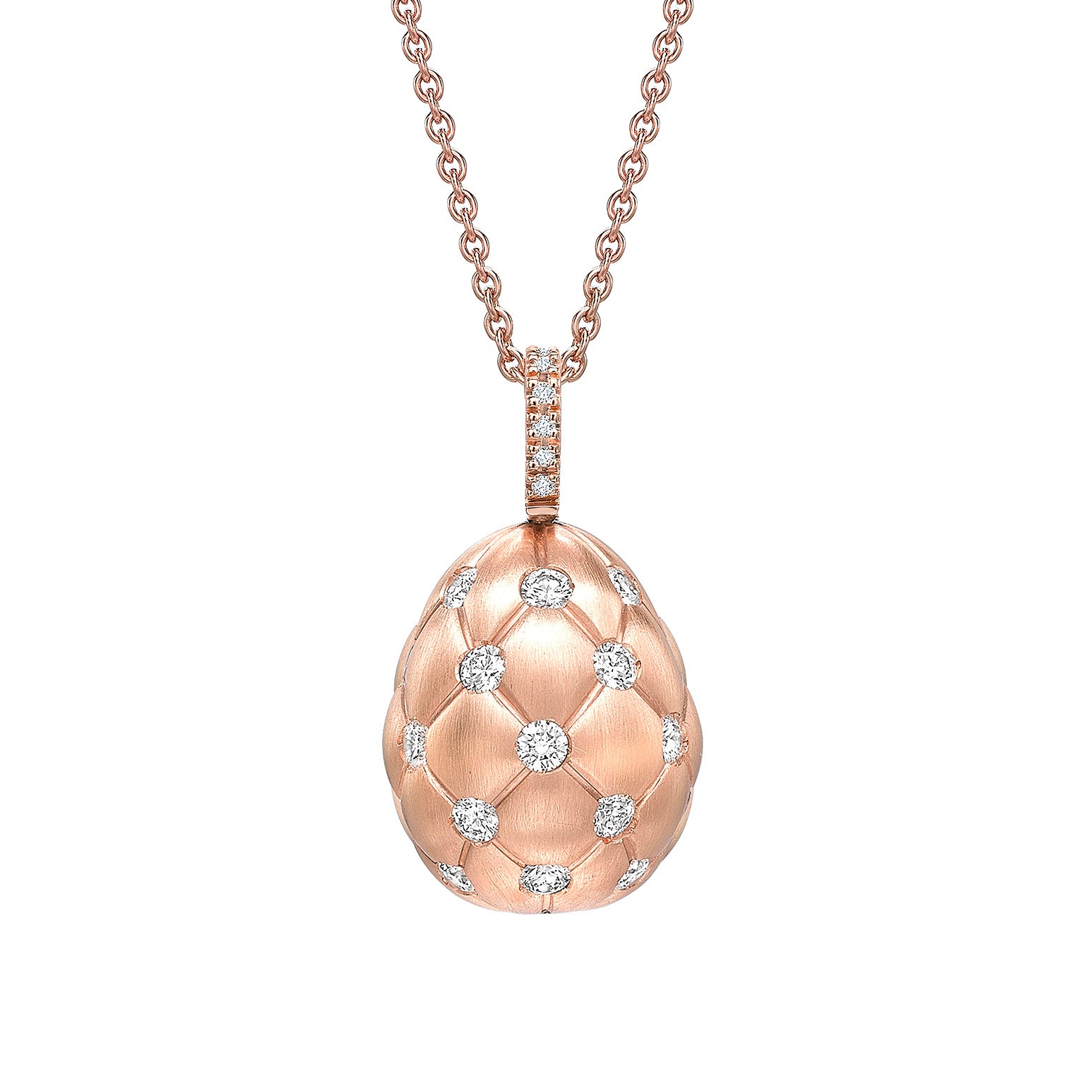 Treillage-Brushed-Rose-Gold-&-Diamond-Set-Egg-Pendant