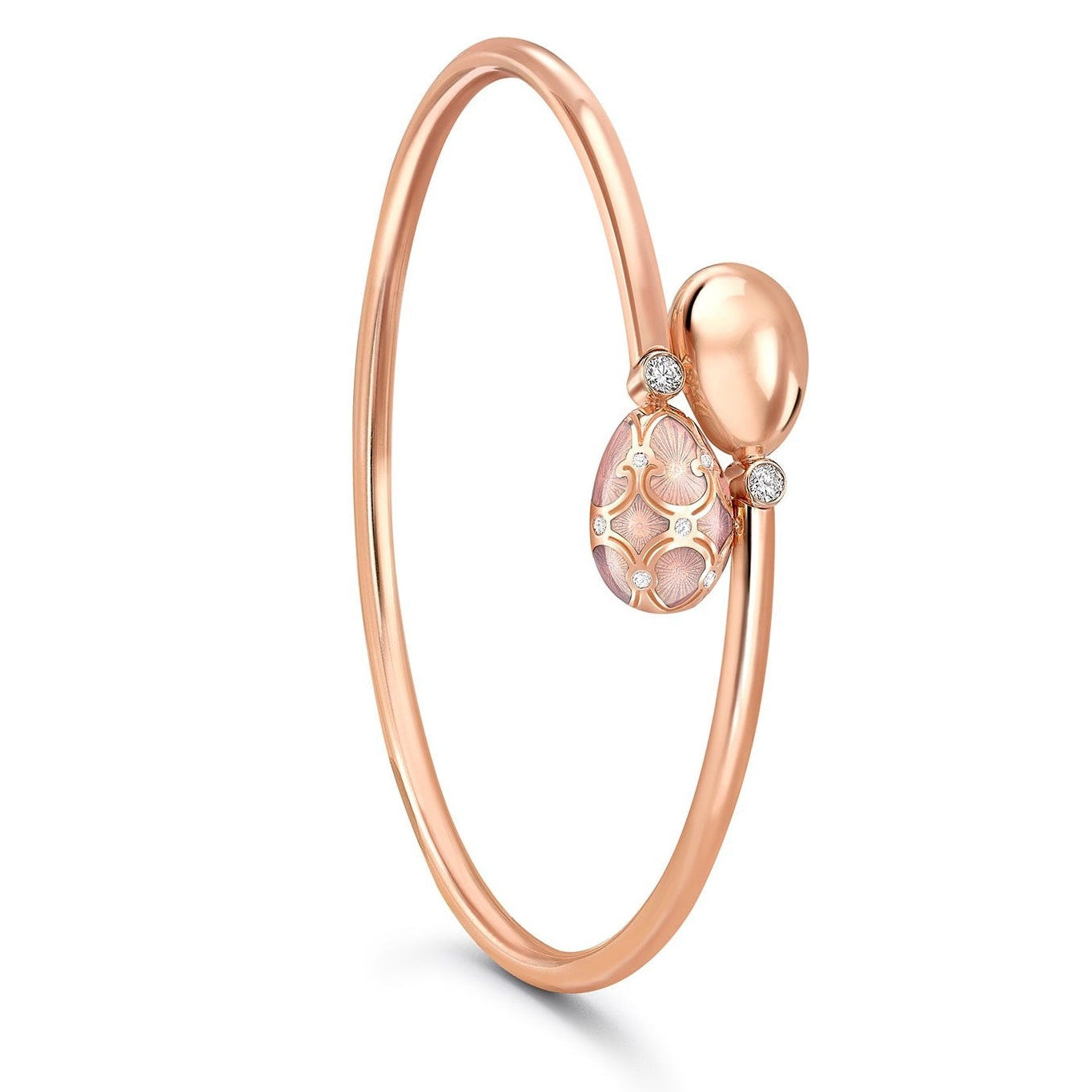 1058BT1896_51_Heritage Rose Gold Diamond & Pink Guilloché Enamel Crossover Bracelet