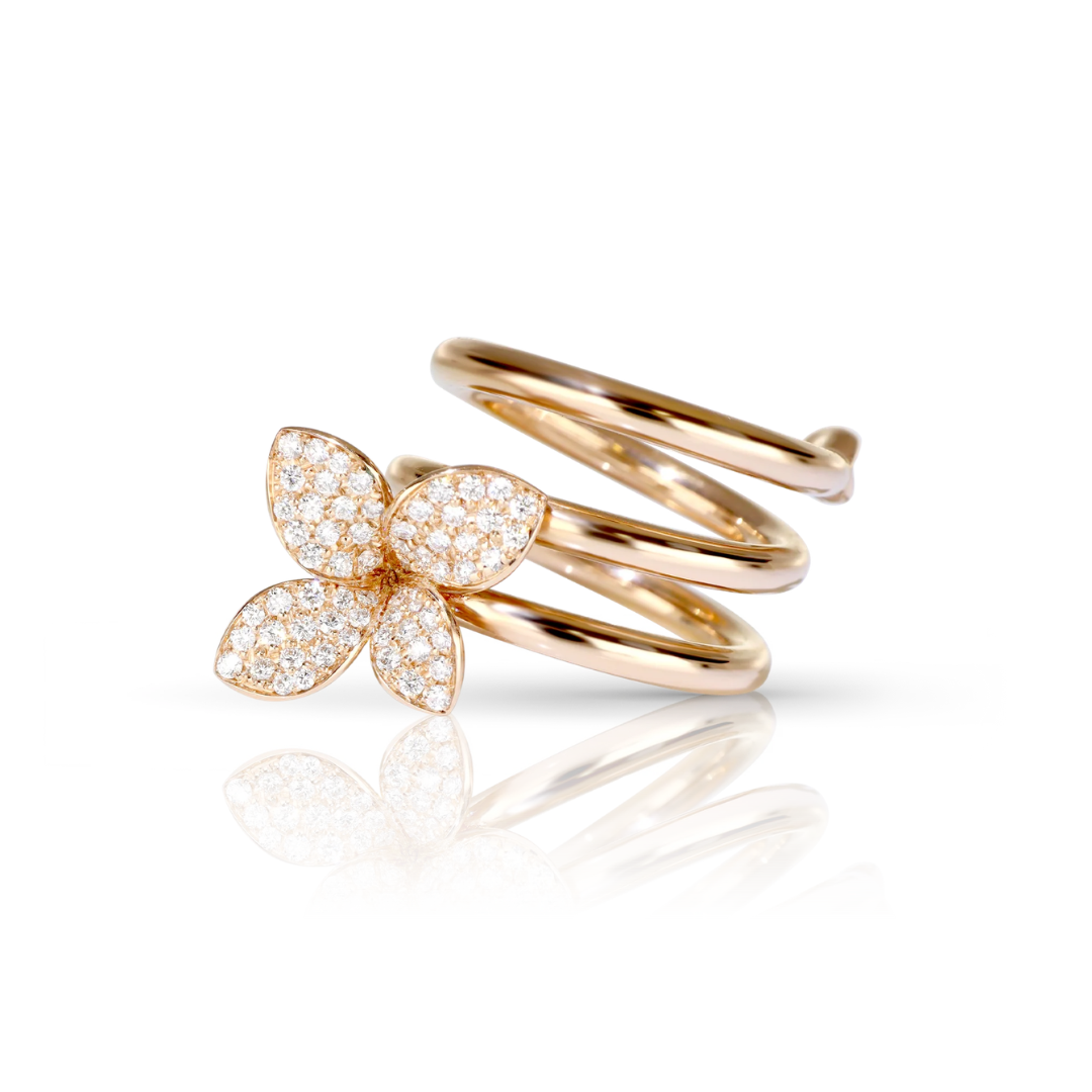 Petit Garden Ring Rose Gold With White Gold Diamonds