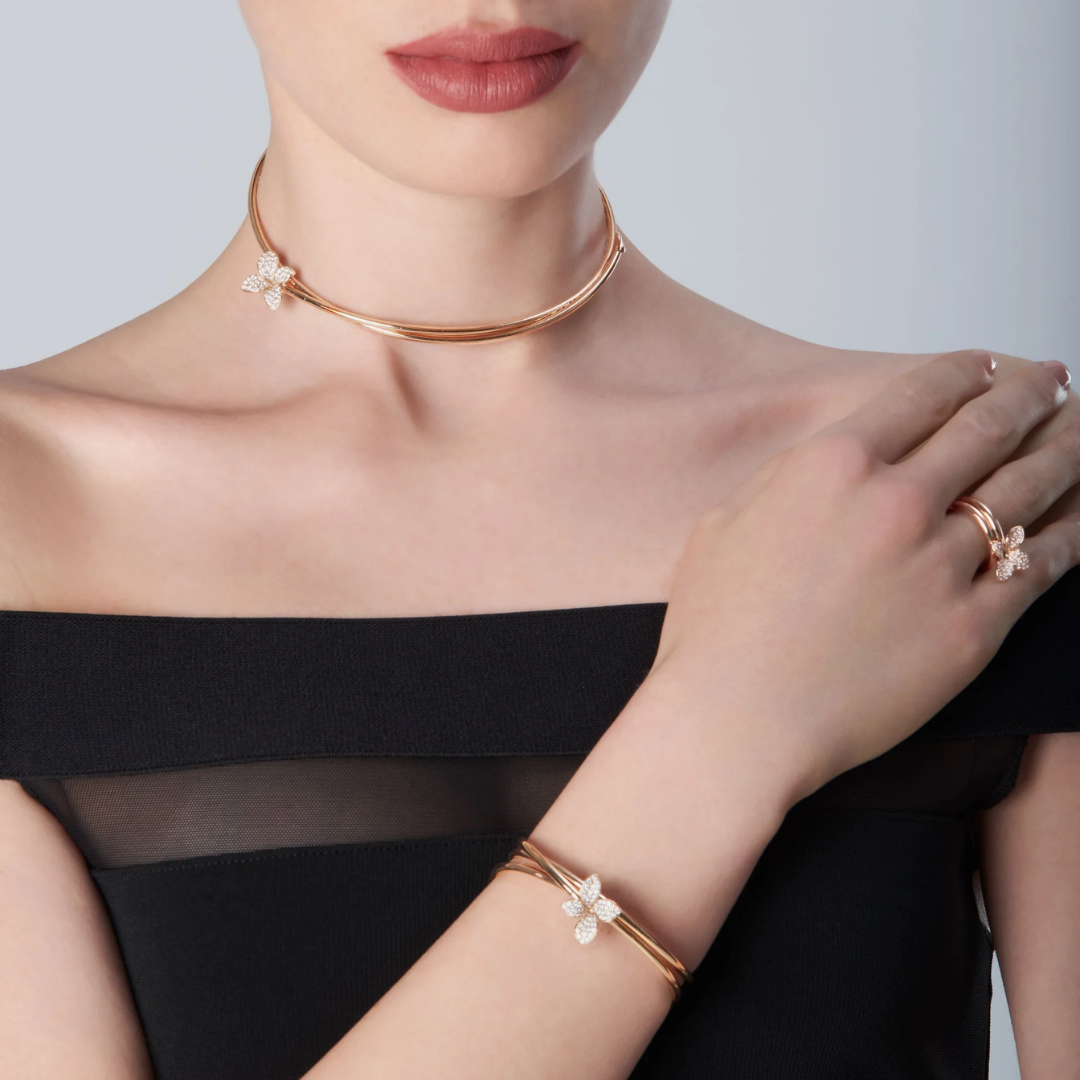 Petit Garden Bracelet Bracelet in 18k Rose Gold with White Diamonds.