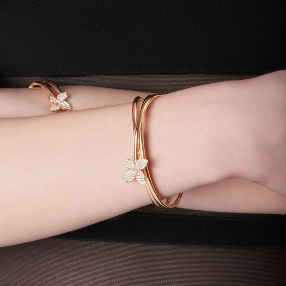 Petit Garden Bracelet in 18k Rose Gold with White Diamonds