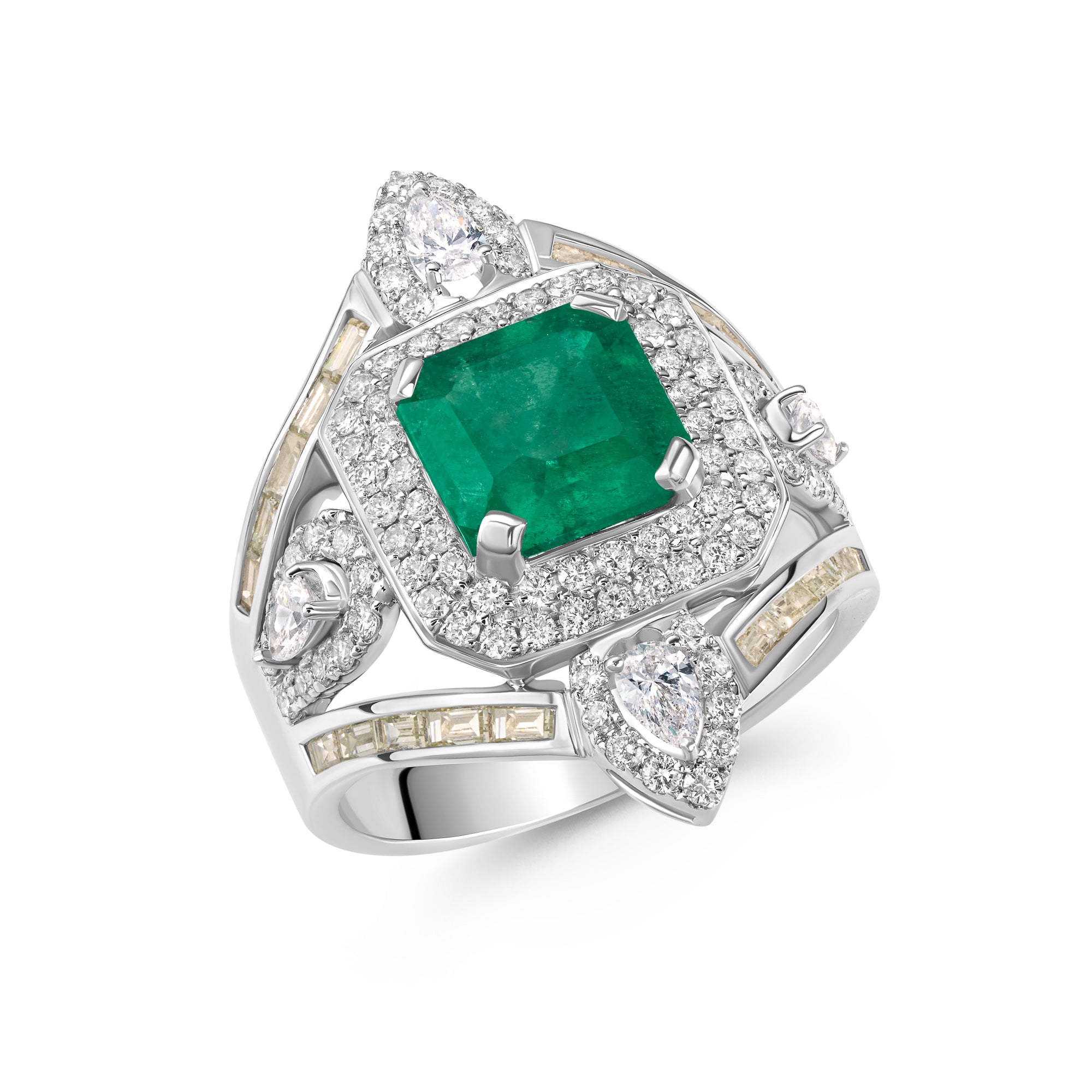 18k-white-gold-set-with-centre-emerald-and-diamonds