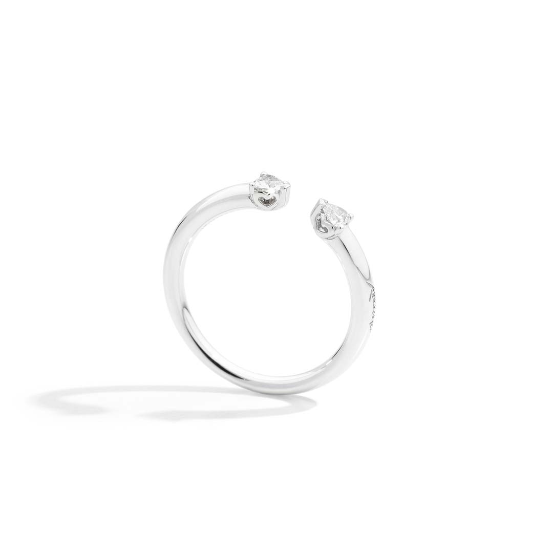 The Recarlo White Gold 2x Single Diamond R86FN010/020 pairs minimalist style with dual sparkling diamonds, crafted with signature Italian finesse.