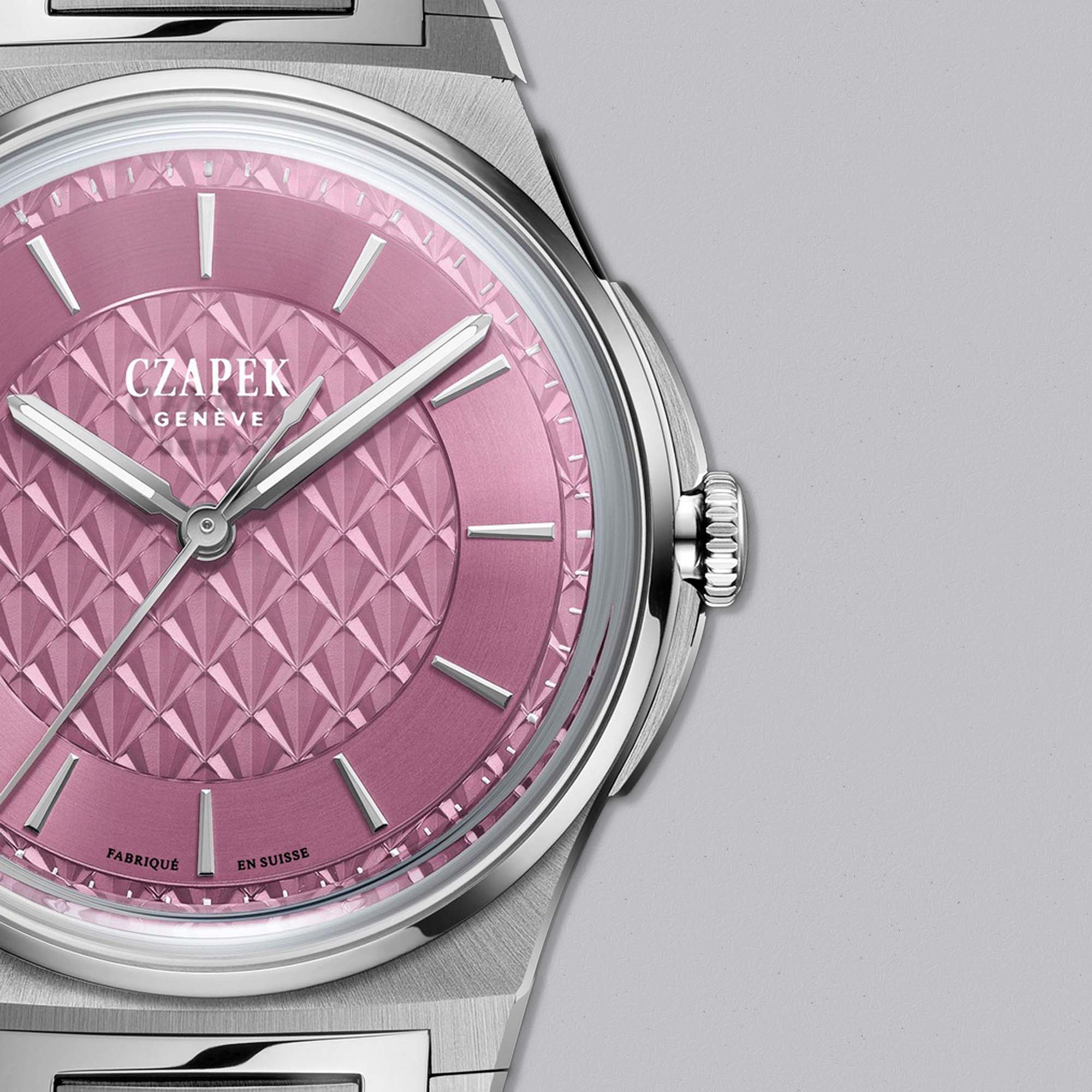 Celebrate craft and culture with the Antarctique Sashiko Pink Lotus S by Czapek. A limited run of 100 pieces, offering a fresh and poetic take on the Antarctique design.