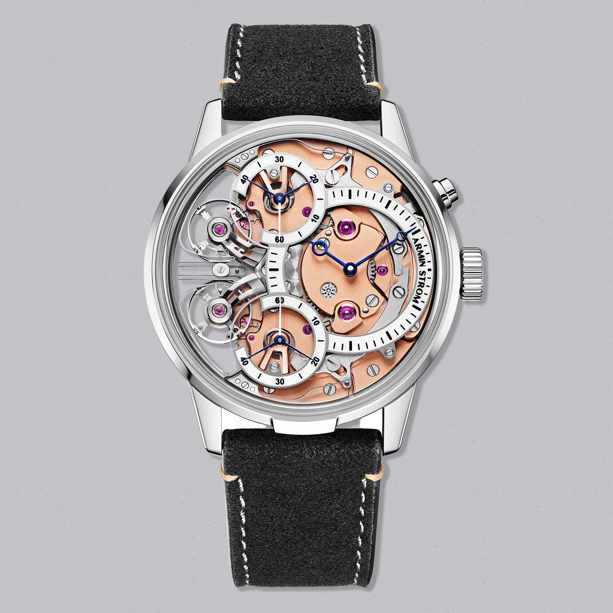 Discover the Armin Strom Mirrored Force Resonance Zeitgeist 1665 — a rare limited edition of 25 pieces celebrating mechanical harmony and pure Swiss innovation.