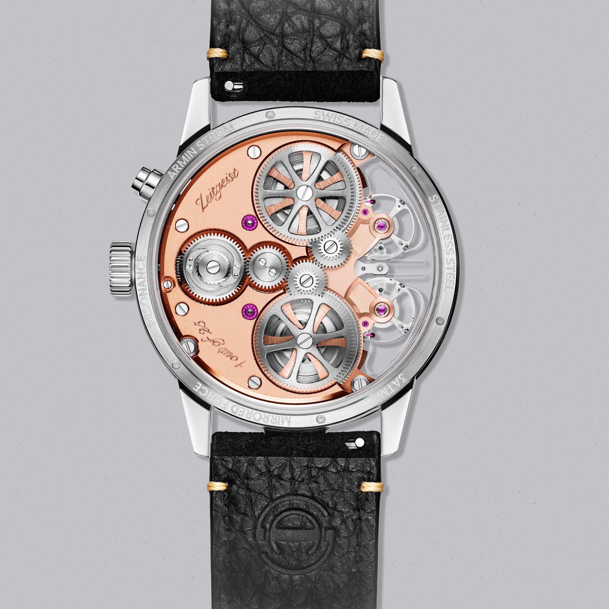 Armin Strom’s Mirrored Force Resonance Zeitgeist 1665: a masterpiece of synchronised precision and minimalist design. Only 25 made worldwide.